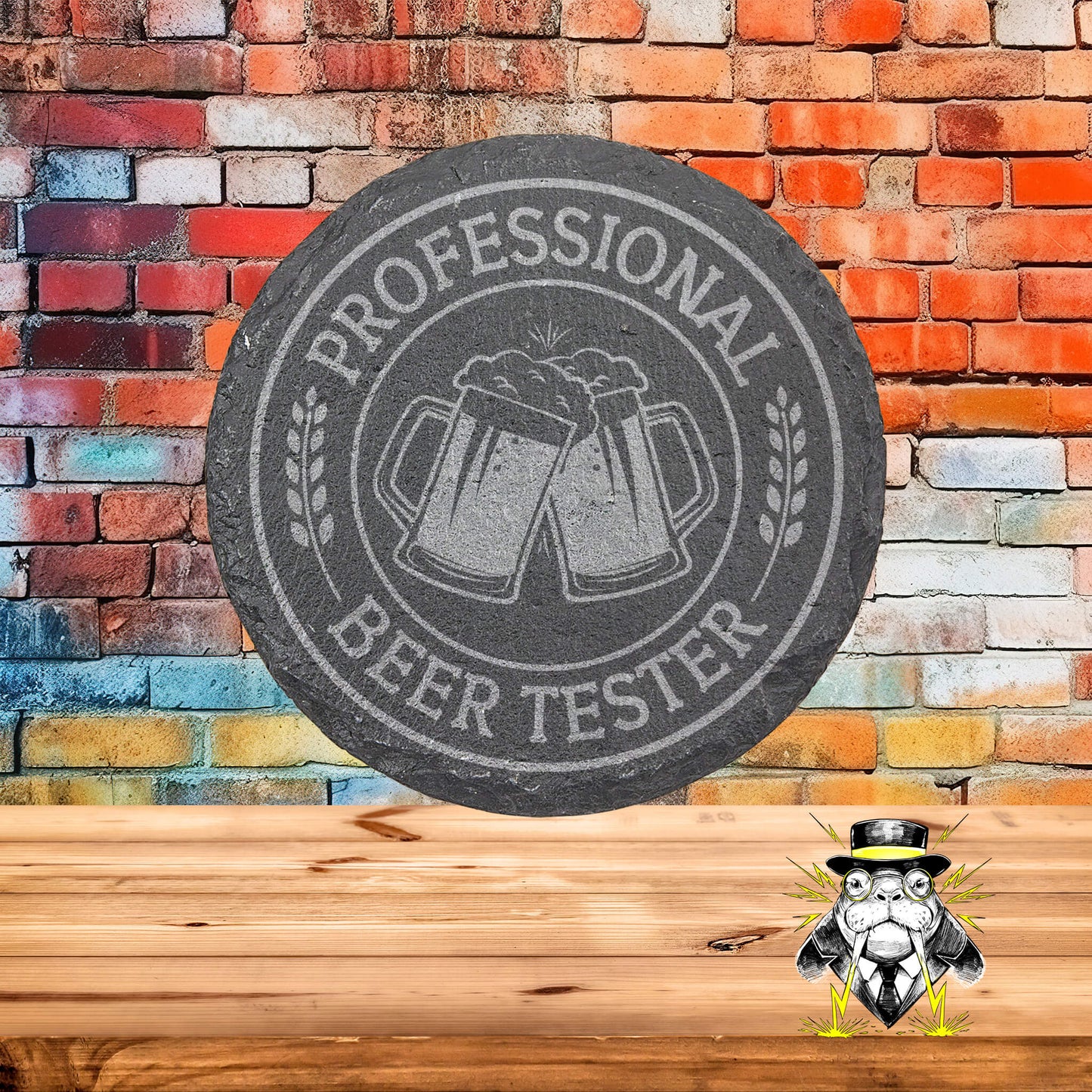 Professional Beer Tester Set of 4 Engraved Coasters