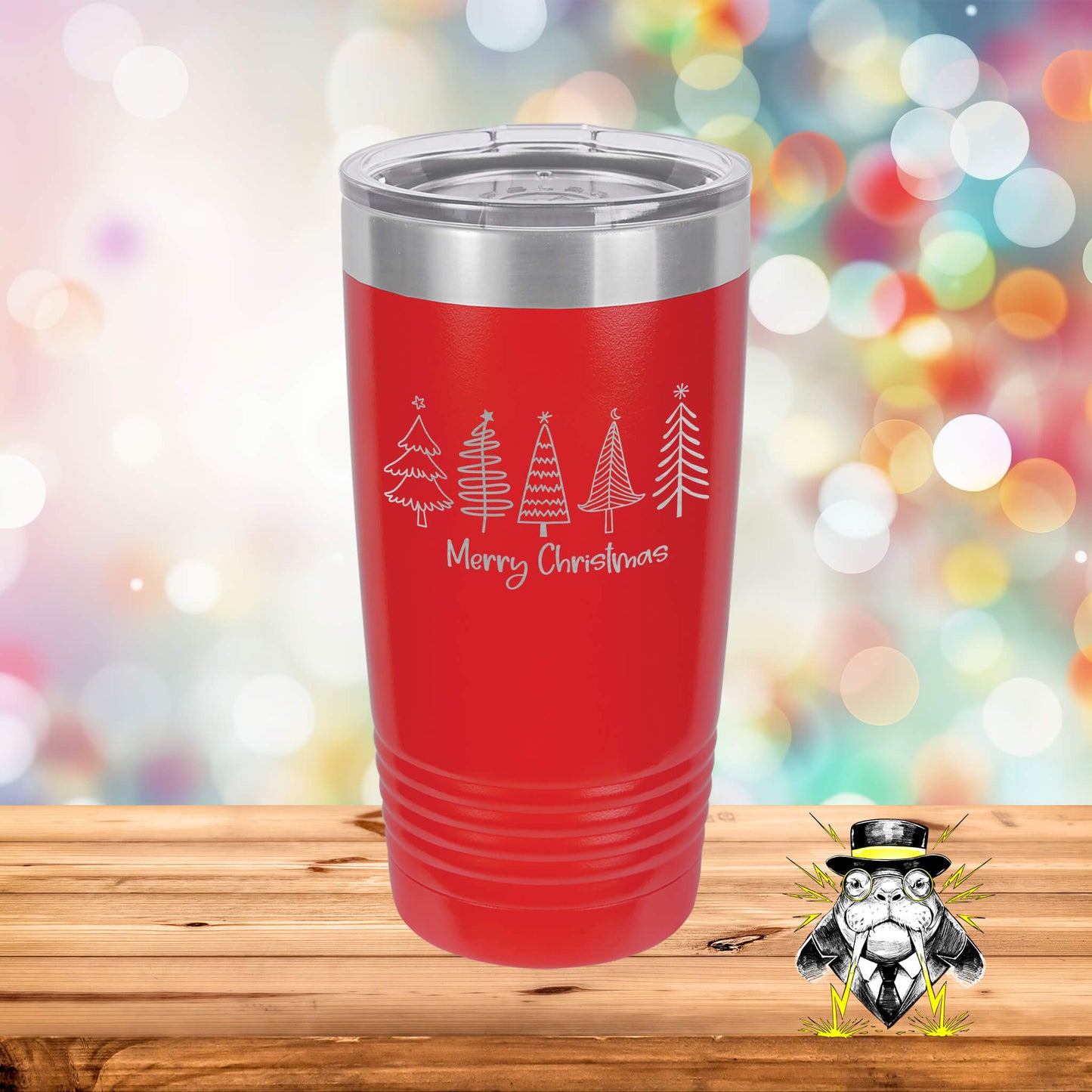 4 Trees, Merry Christmas Engraved Tumbler