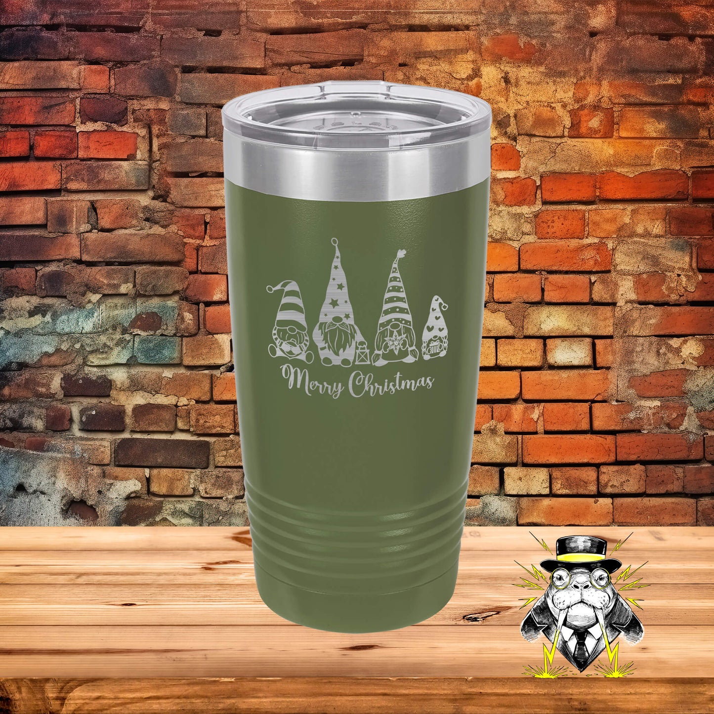4 Gnomes, Merry Christmas Engraved Tumbler