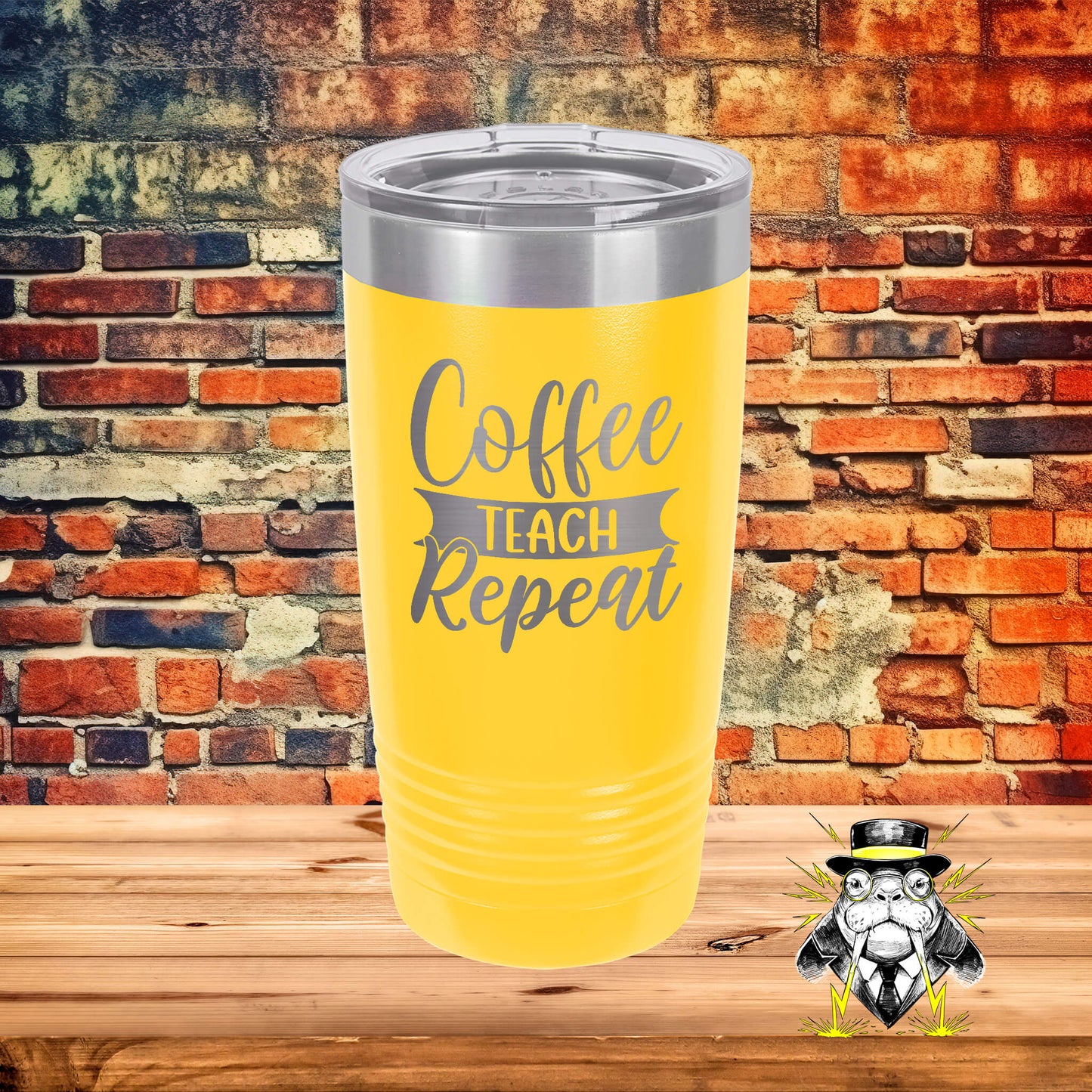 Coffee, Teach, Repeat Engraved Tumbler