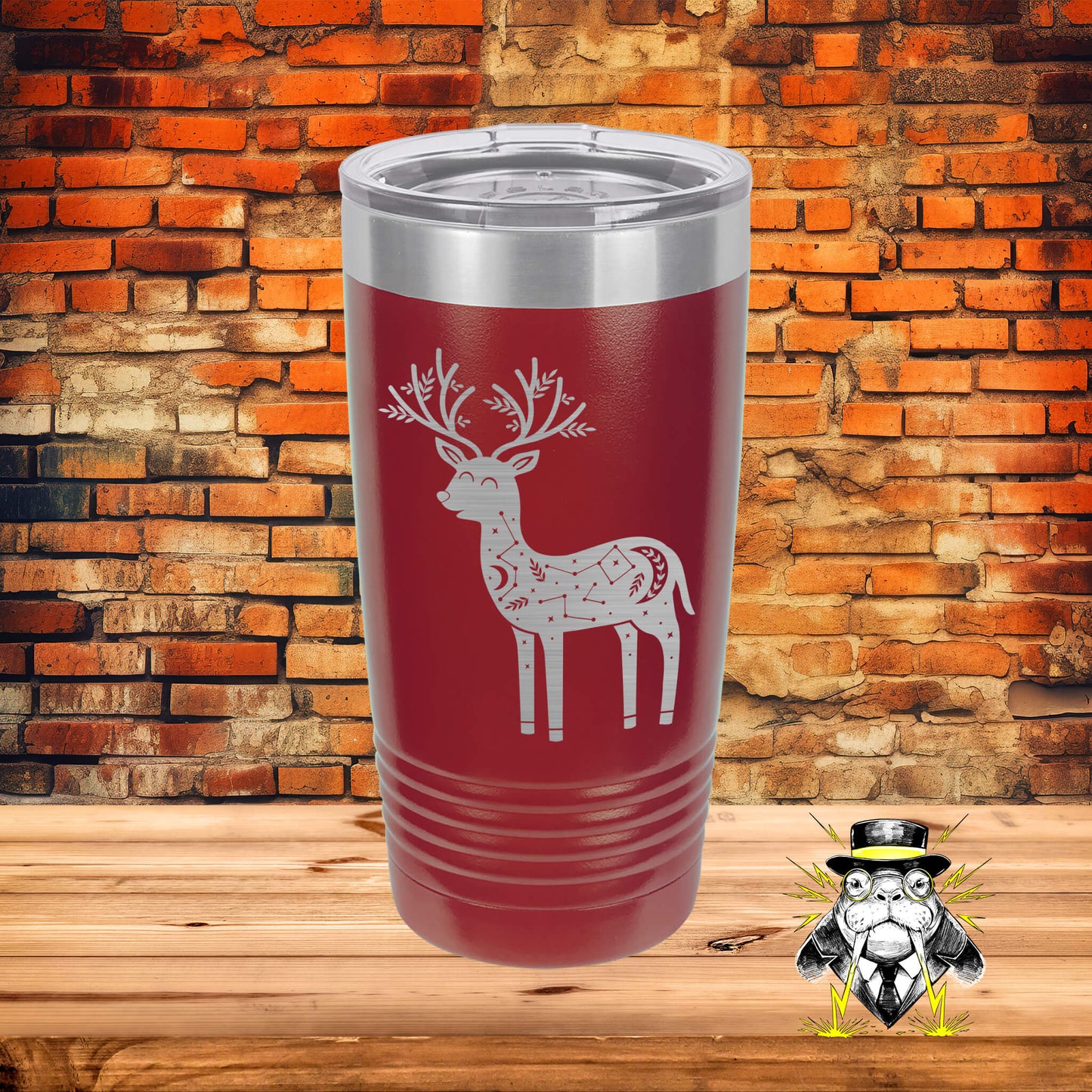 Deer with Constellations Engraved Tumbler