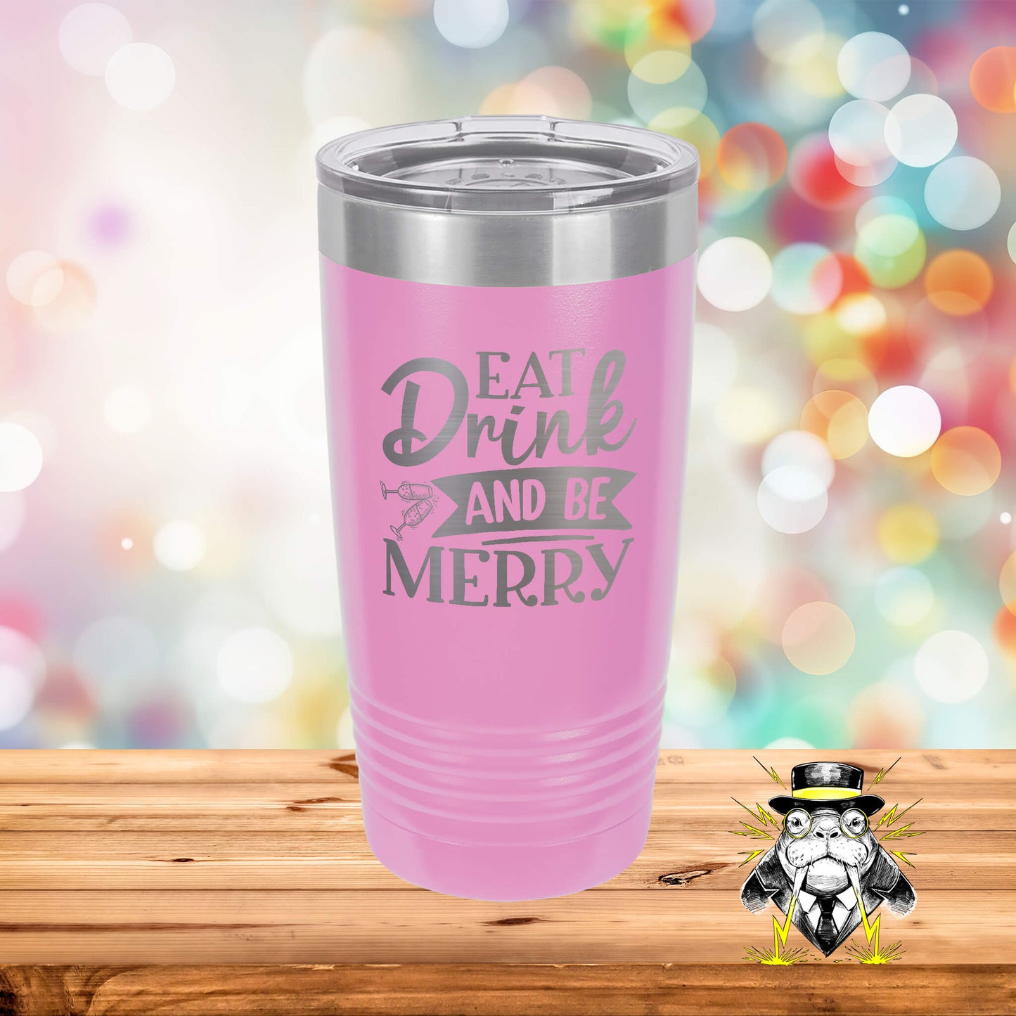 Eat Drink and Be Merry Engraved Tumbler