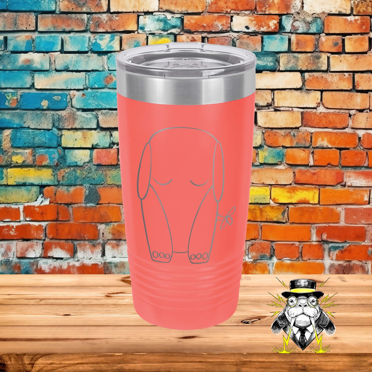 Bashful Elephant Engraved Tumbler