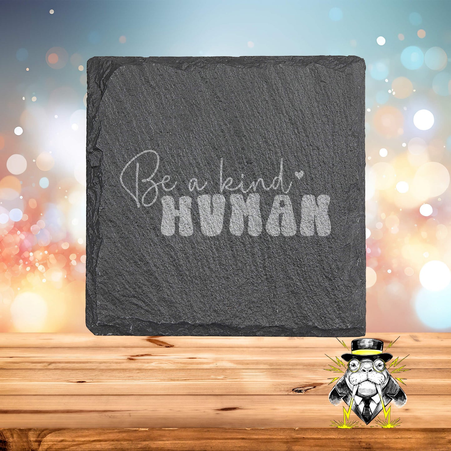 Positive Vibes Mixed Set of 4 Engraved Coasters