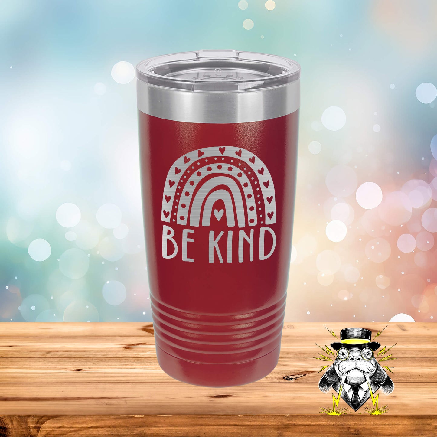 Be Kind Under Rainbow Engraved Tumbler