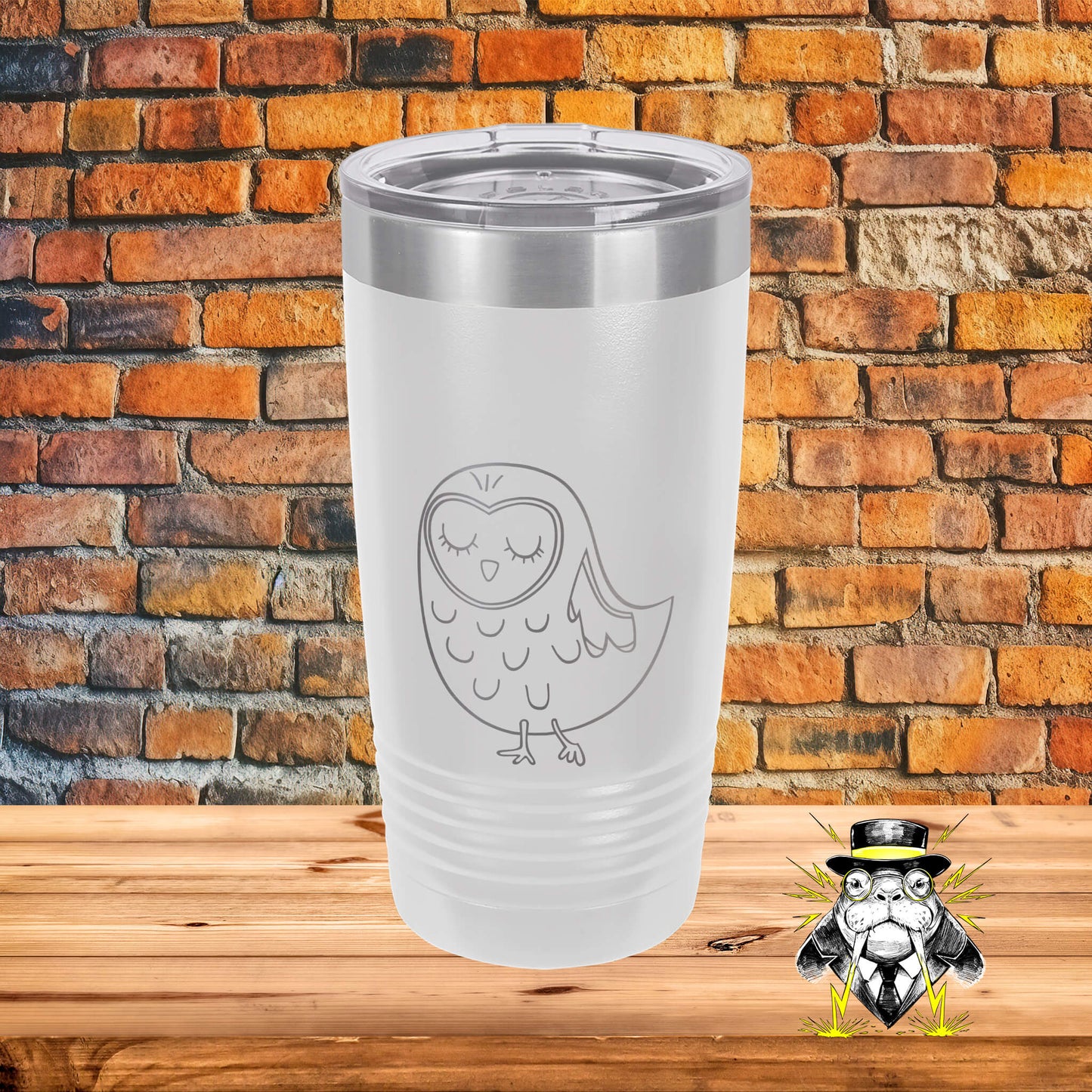 Restful Owl Engraved Tumbler