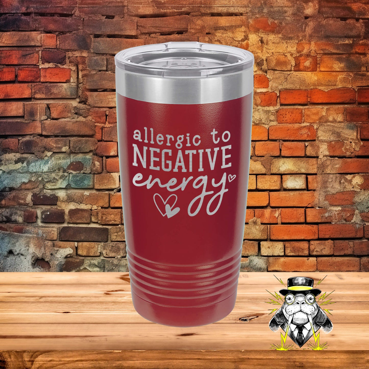 Allergic to Negative Energy Engraved Tumbler