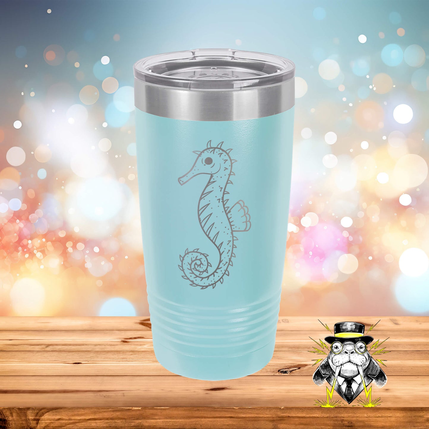 Seahorse Engraved Tumbler