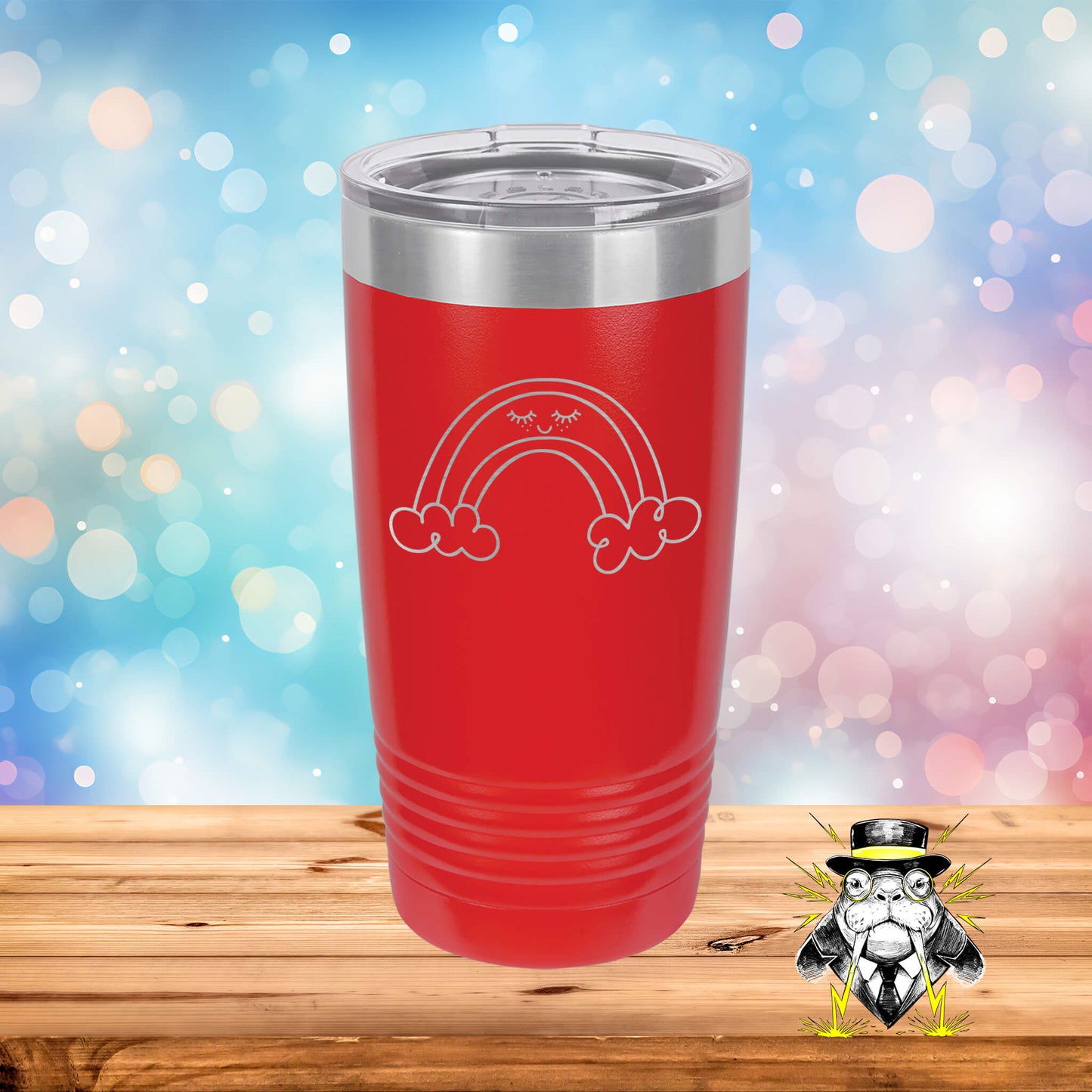 Happy Rainbow Engraved Tumbler