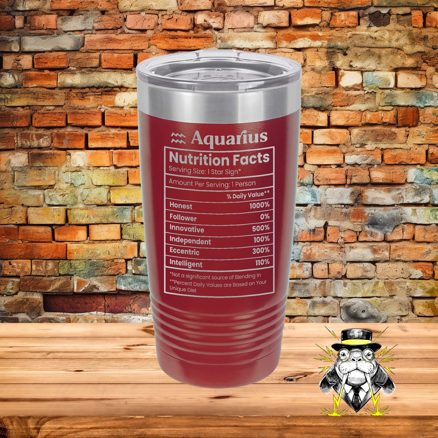 Aquarius Nutrition Facts Engraved Tumbler