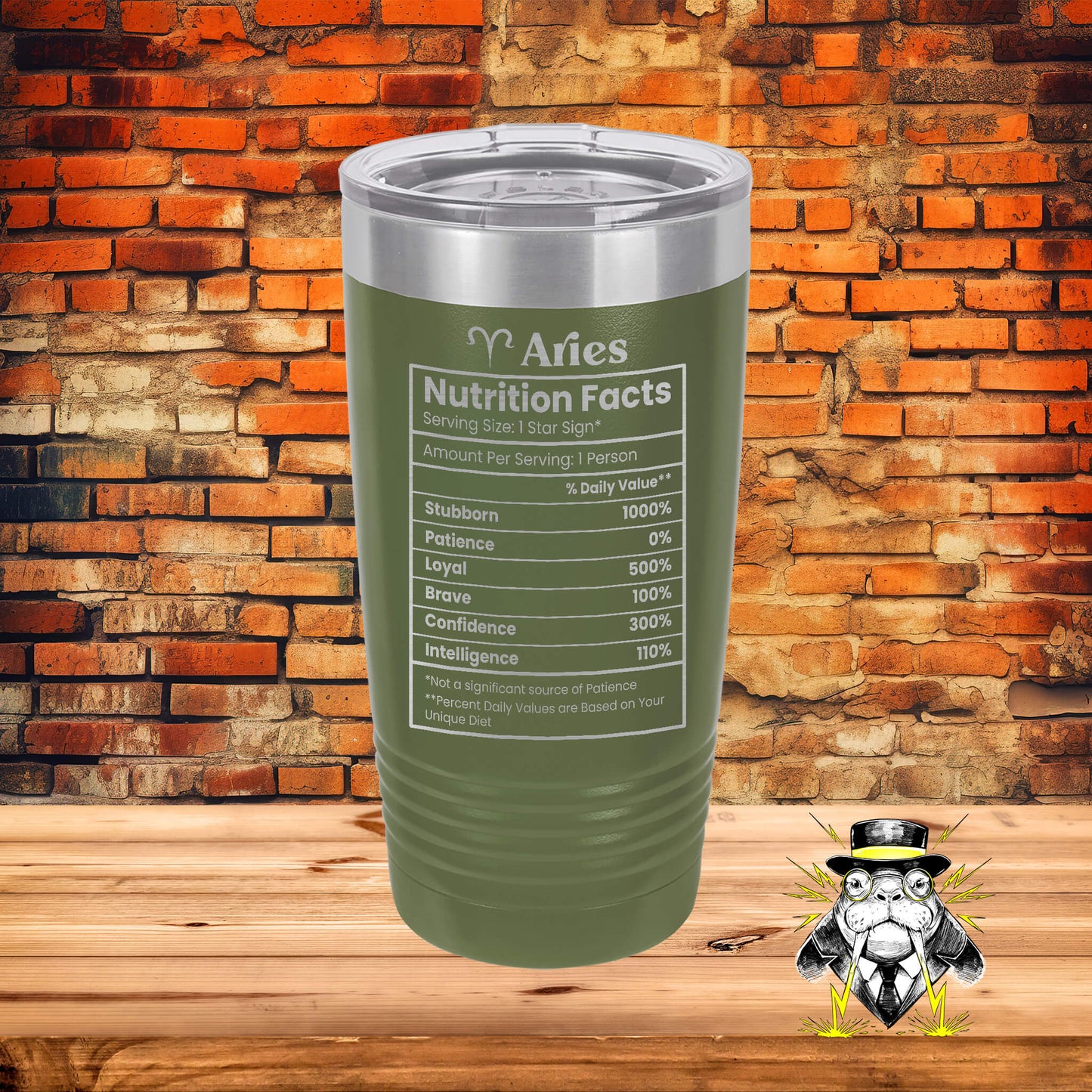 Aries Nutrition Facts Engraved Tumbler
