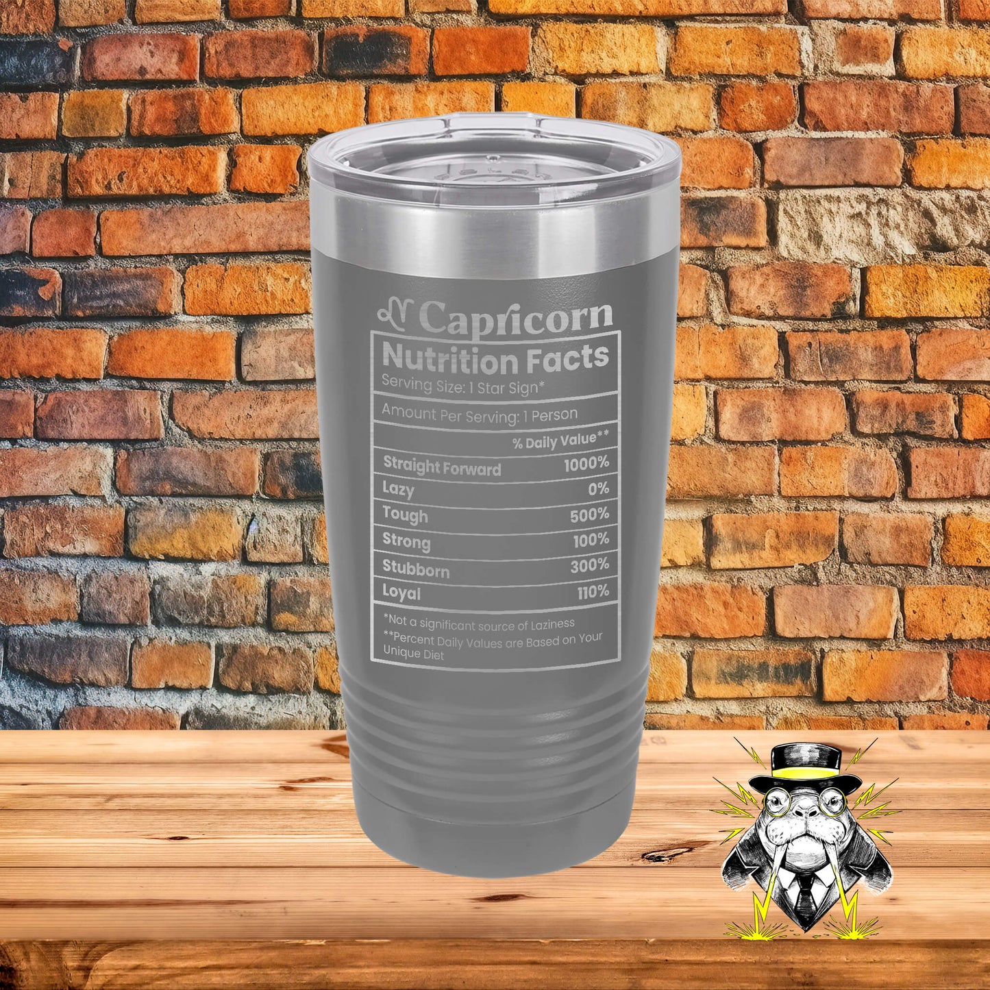 Capricorn Nutrition Facts Engraved Tumbler