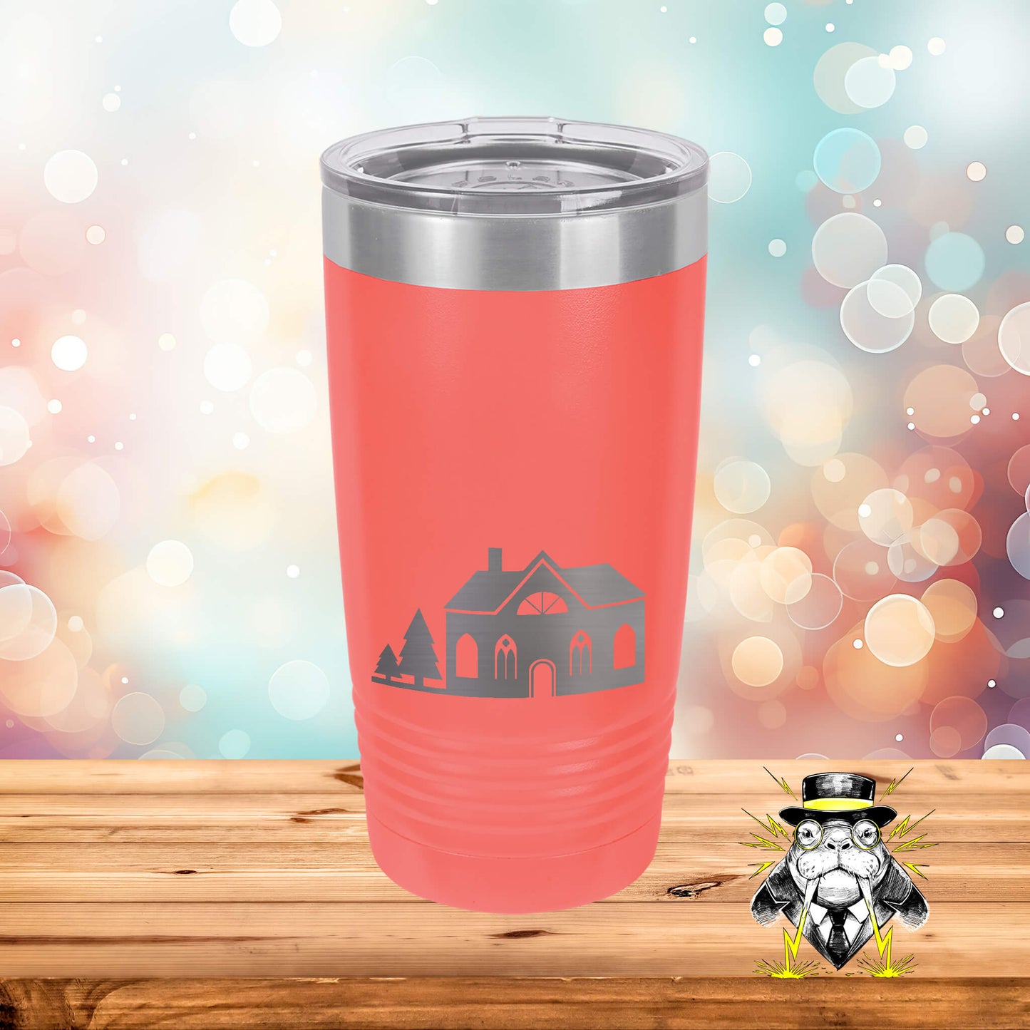 Church Silhouette Engraved Tumbler
