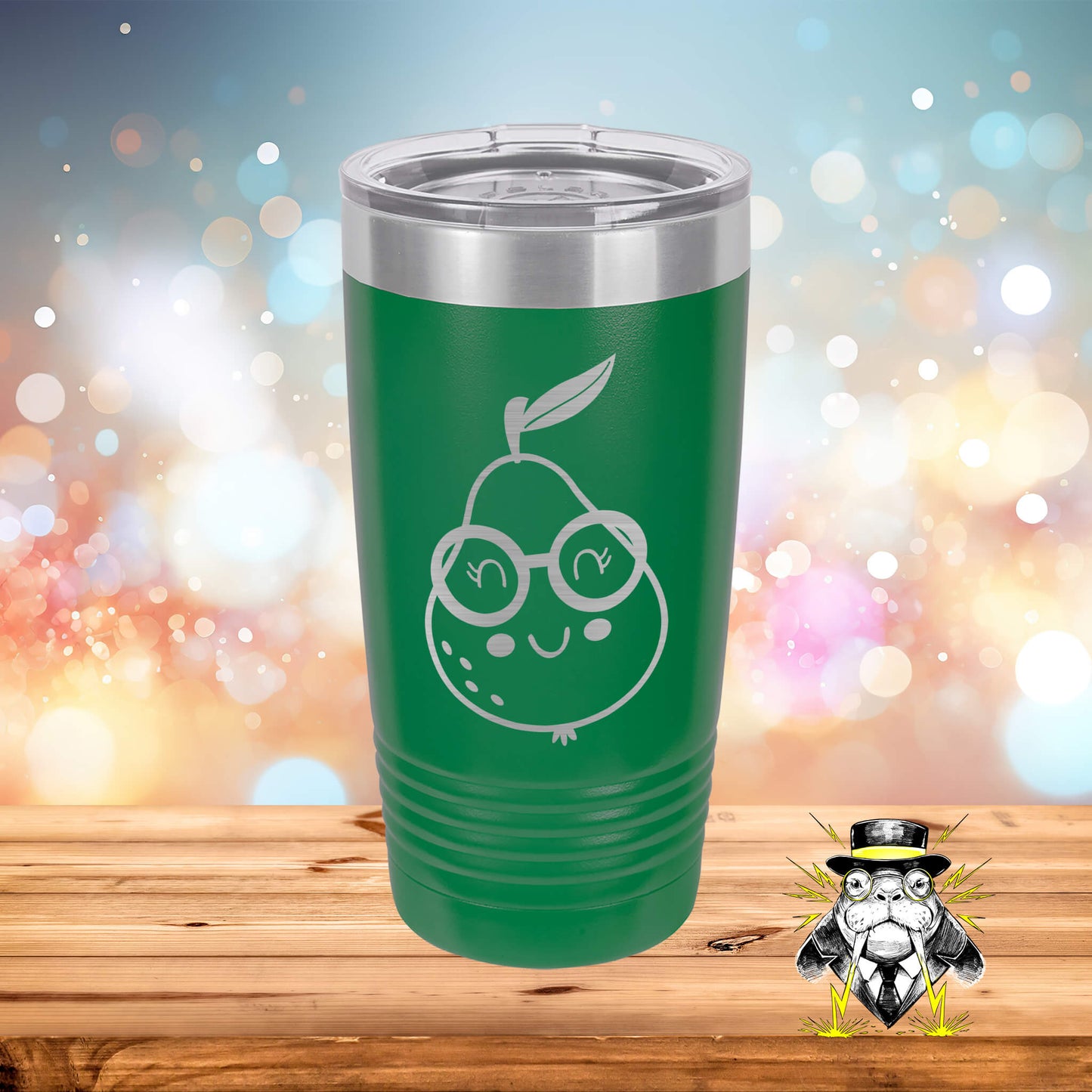 Cartoon Pear Engraved Tumbler