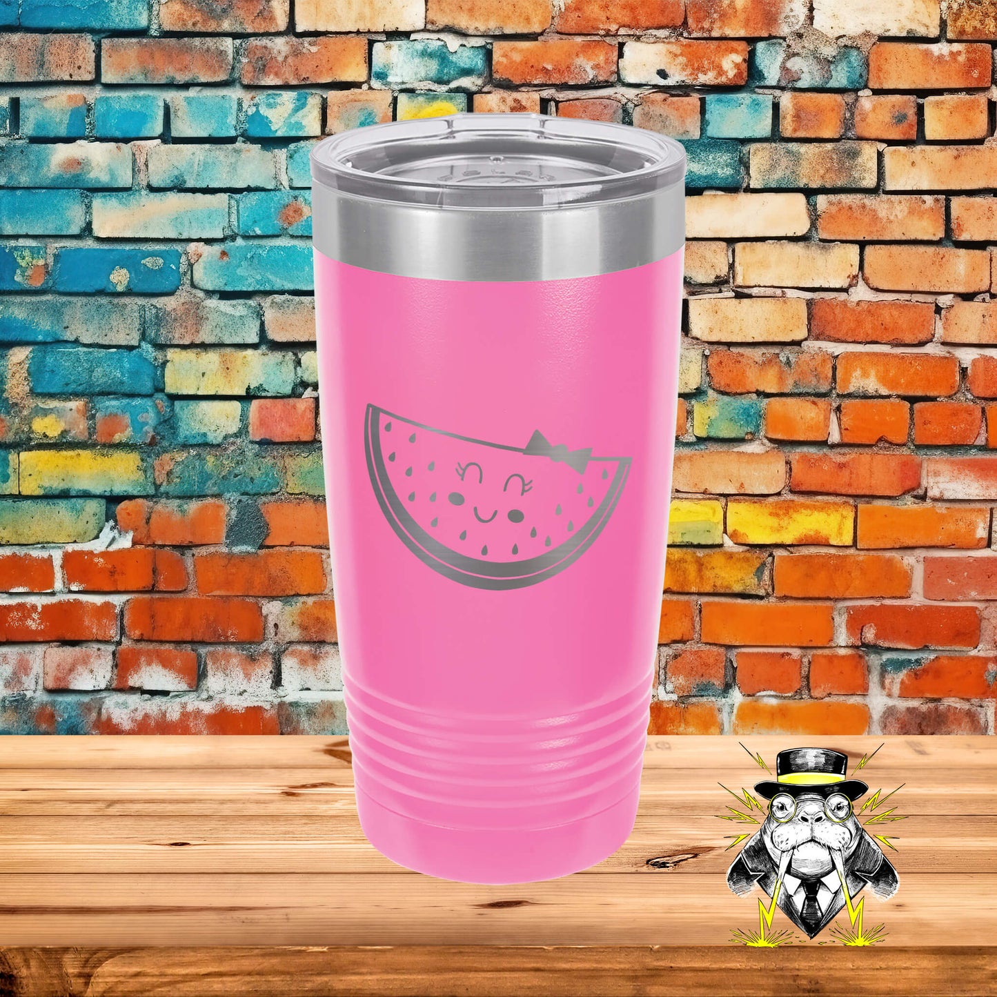 Cartoon Watermelon Engraved Tumbler