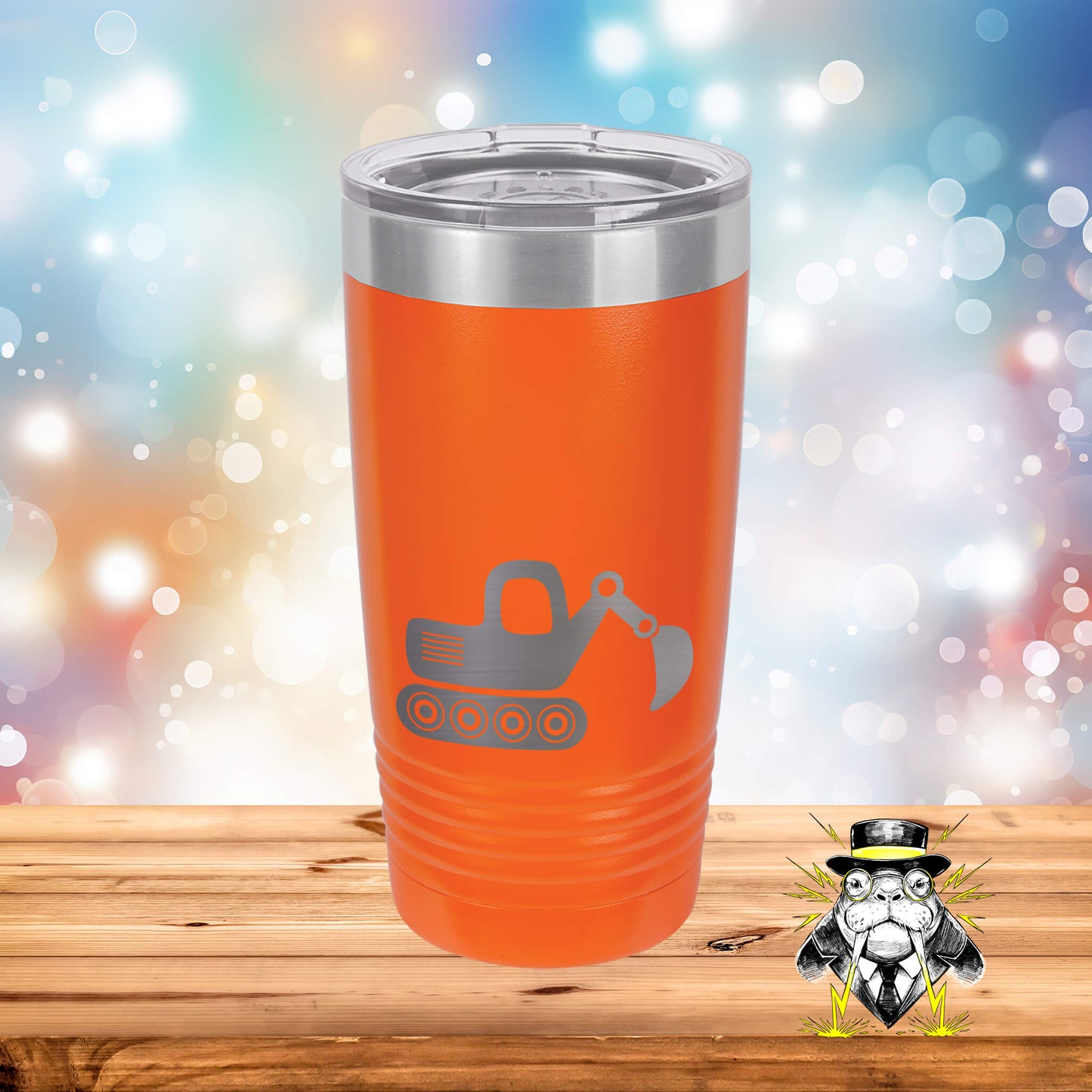 Excavator Engraved Tumbler