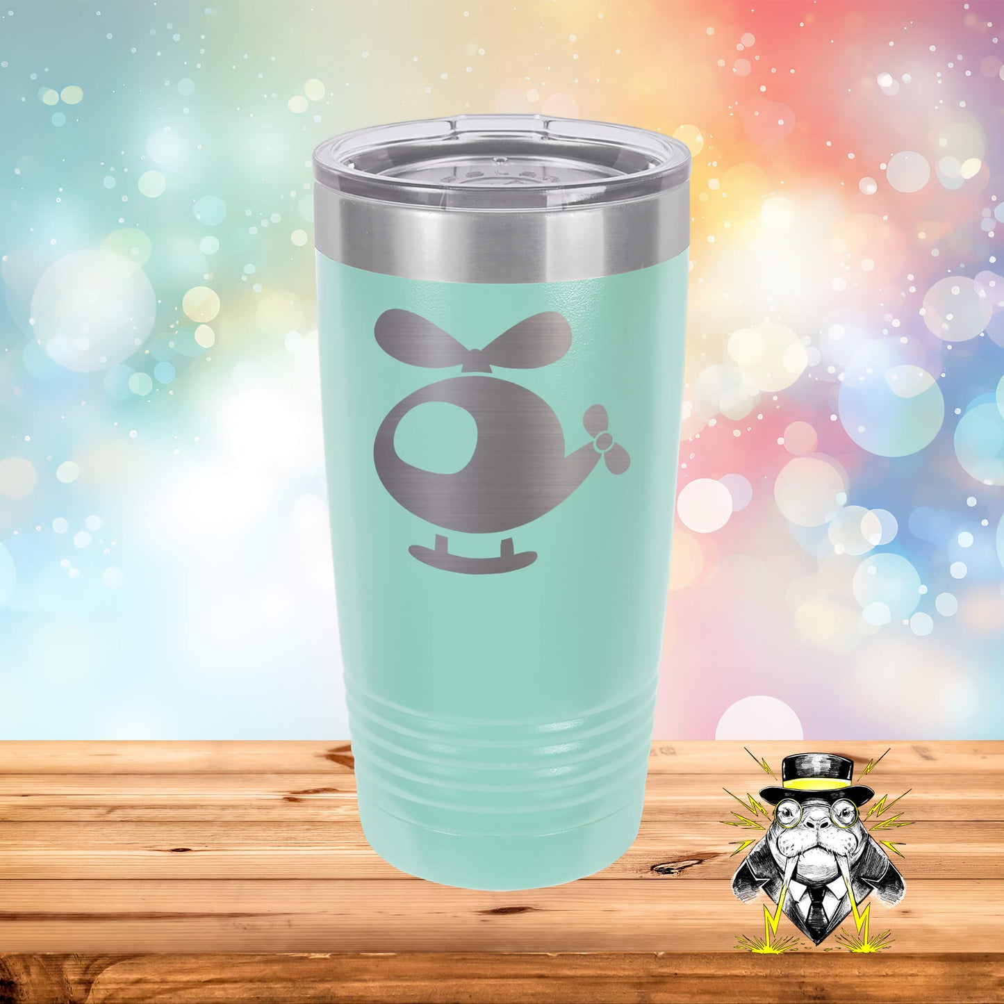 Helicopter Engraved Tumbler