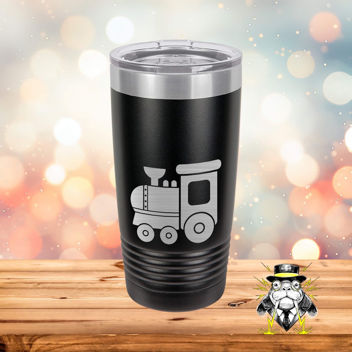 Train Engraved Tumbler