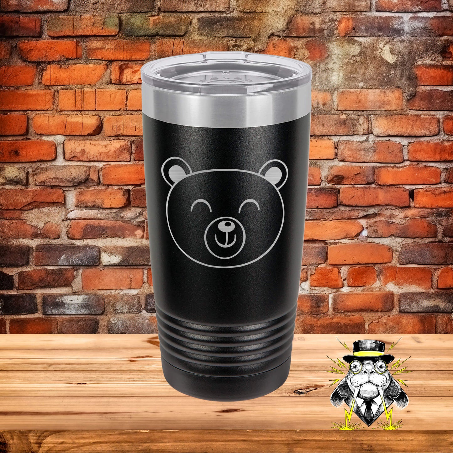 Bear Face Engraved Tumbler