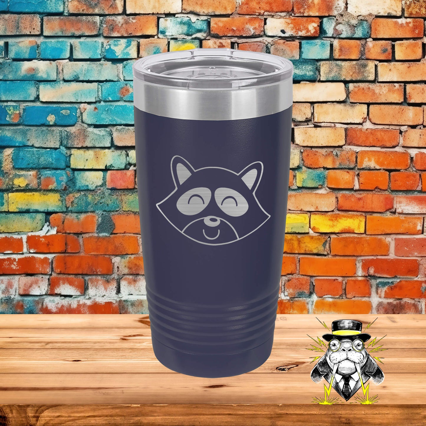 Raccoon Face Engraved Tumbler