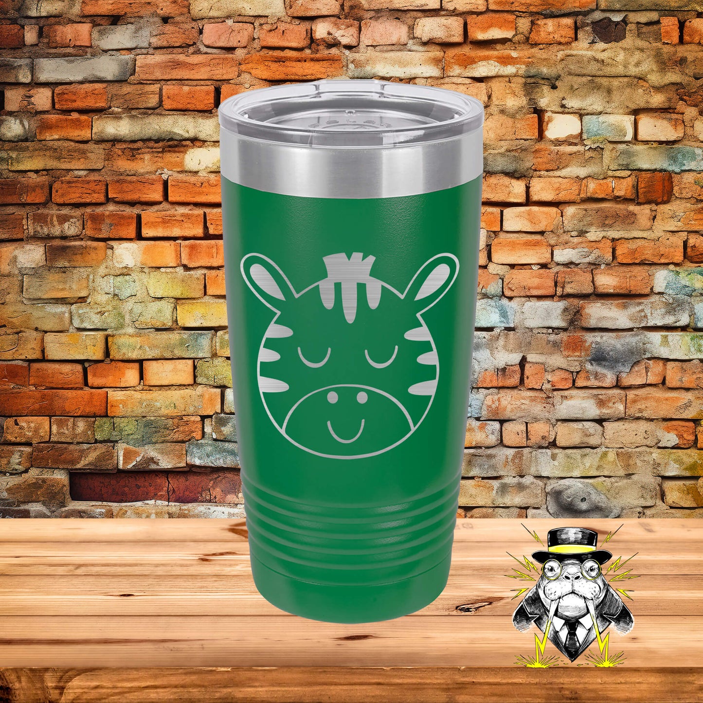 Zebra Face Engraved Tumbler