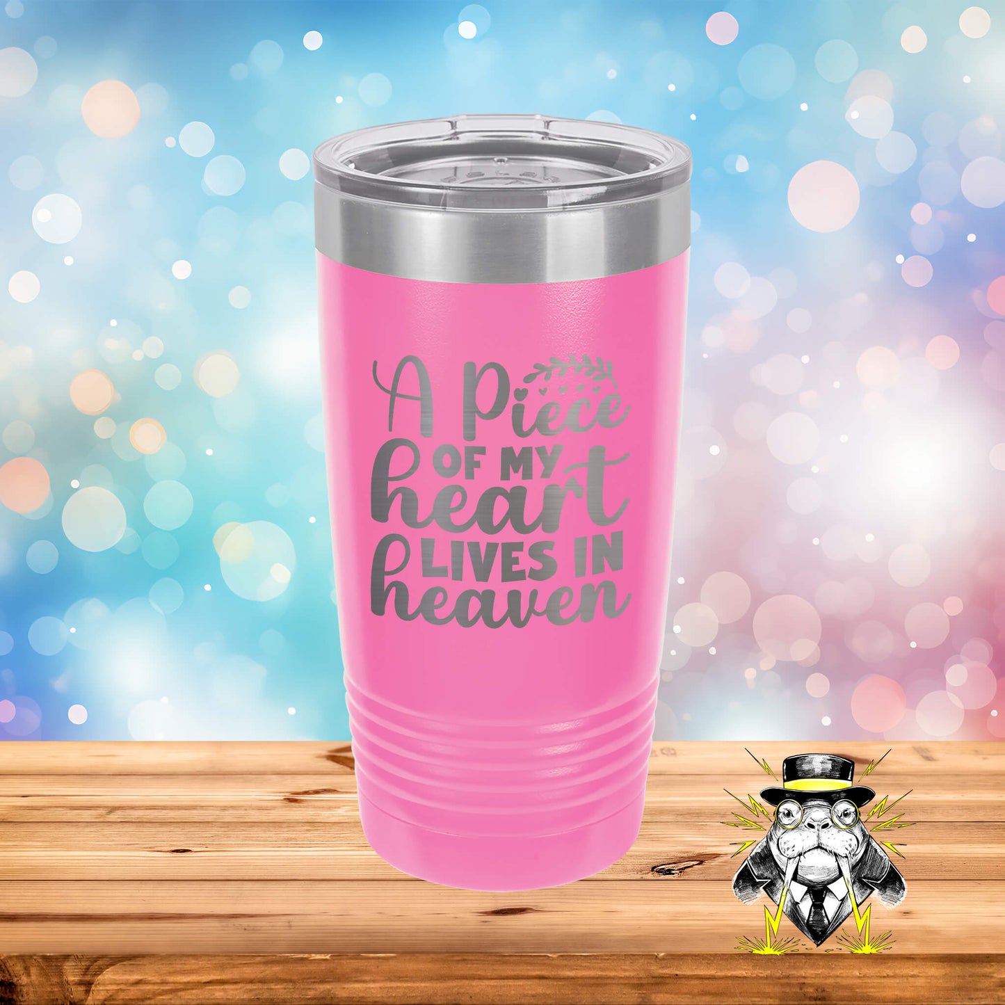 A Piece of My Heart Lives in Heaven Engraved Tumbler