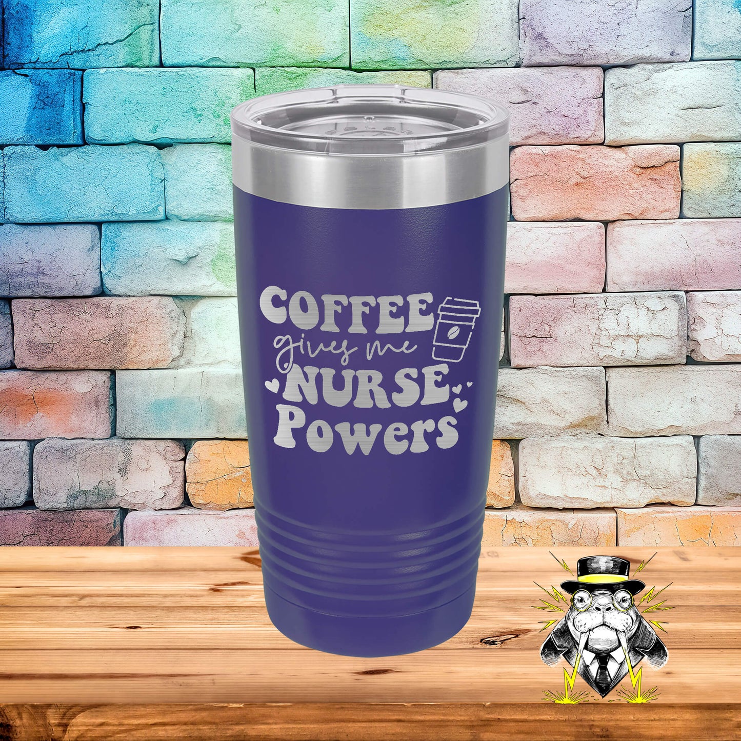 Coffee Gives Me Nurse Powers Engraved Tumbler