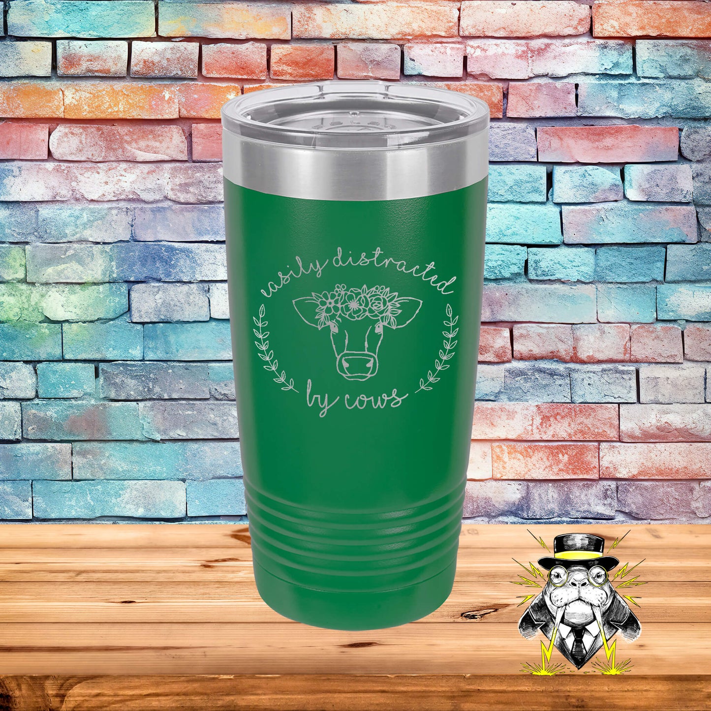 Easily Distracted by Cows Engraved Tumbler