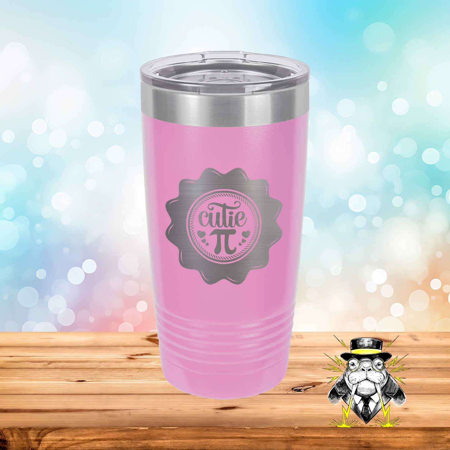 Circular Cutie Pi Engraved Tumbler