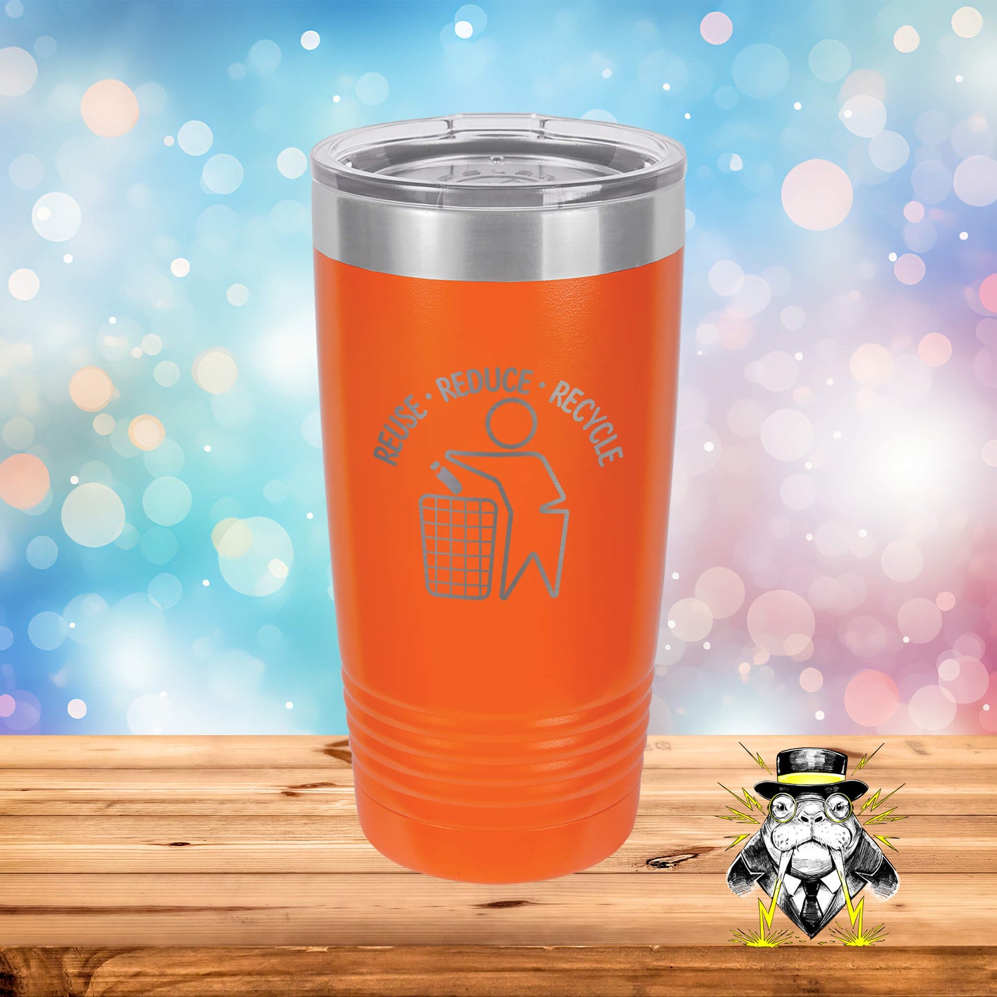 Reuse Reduce Recycle Engraved Tumbler