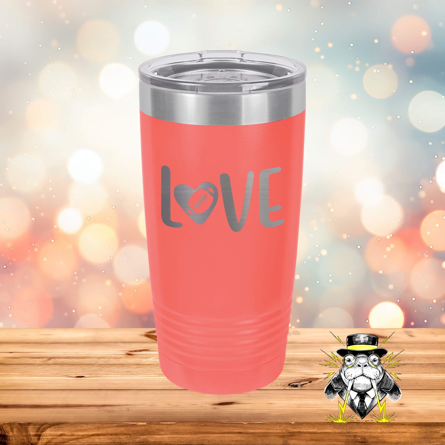Football Love Engraved Tumbler