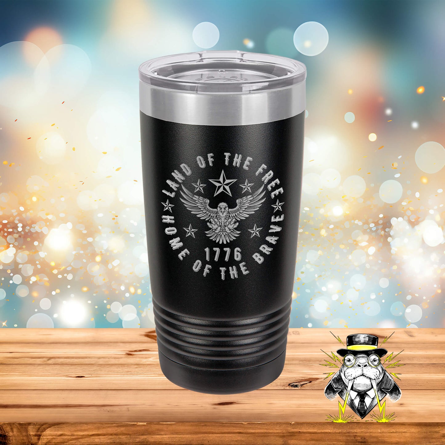 Land of the Free Engraved Tumbler