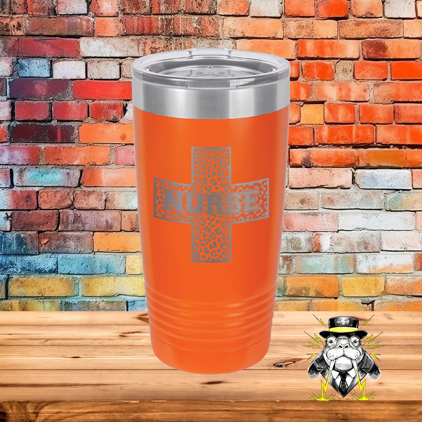 Leopard Print Nurse Engraved Tumbler