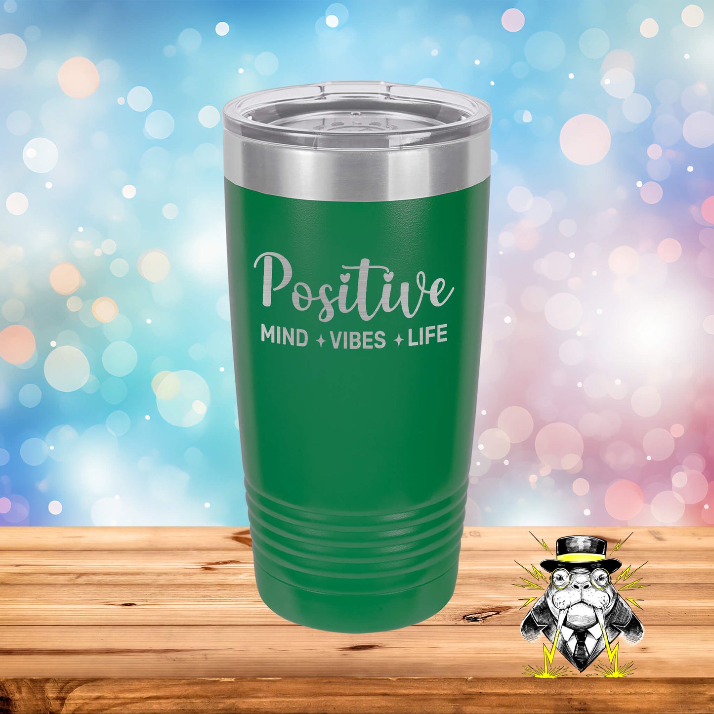Positive Mind Vibes Life Engraved Tumbler
