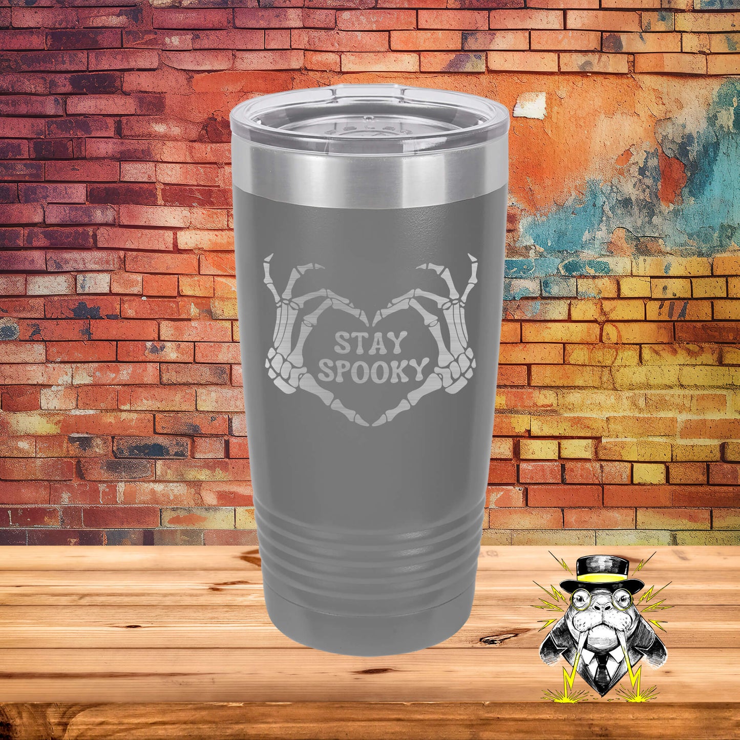 Stay Spooky Skeleton Hands Engraved Tumbler