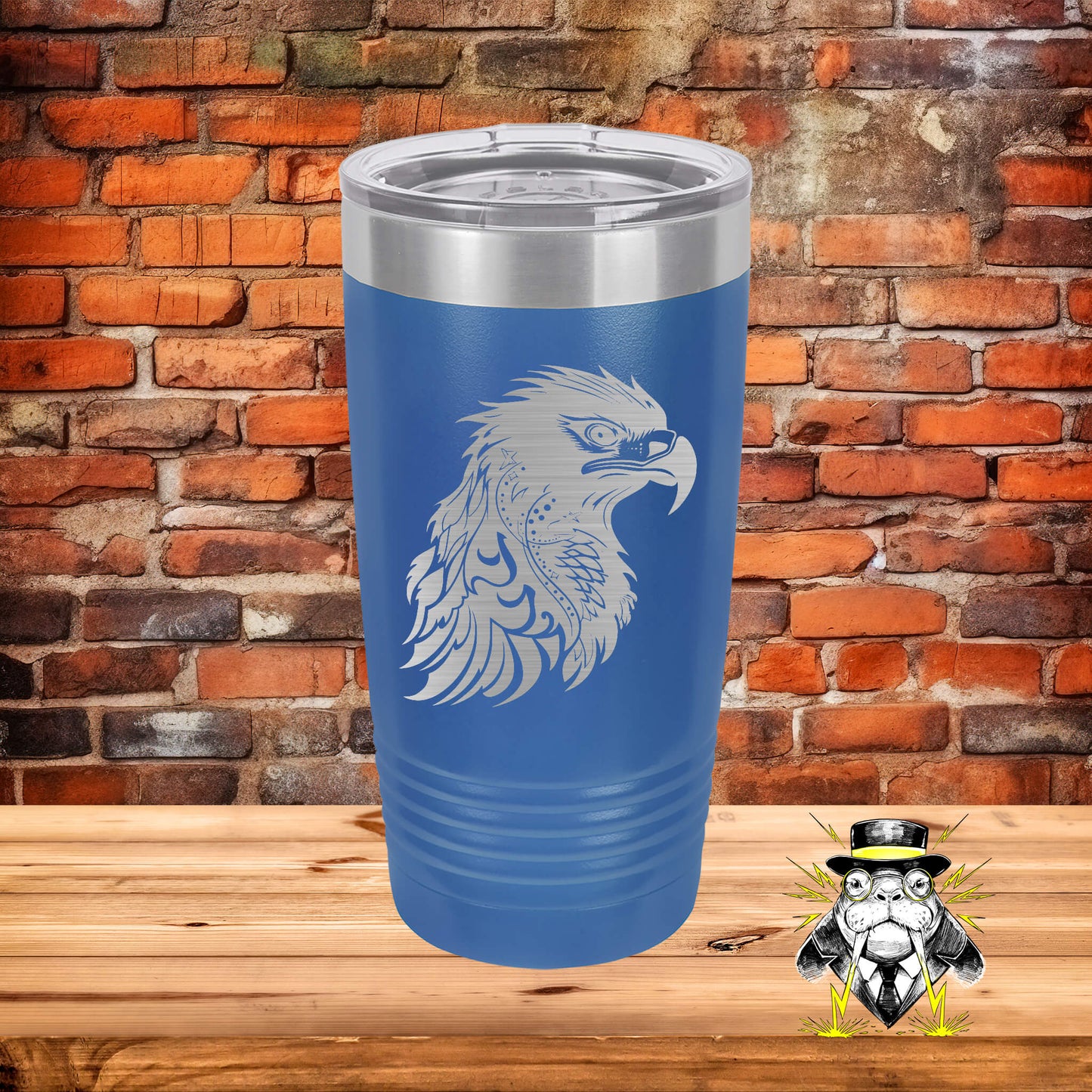 Abstract Eagle Engraved Tumbler