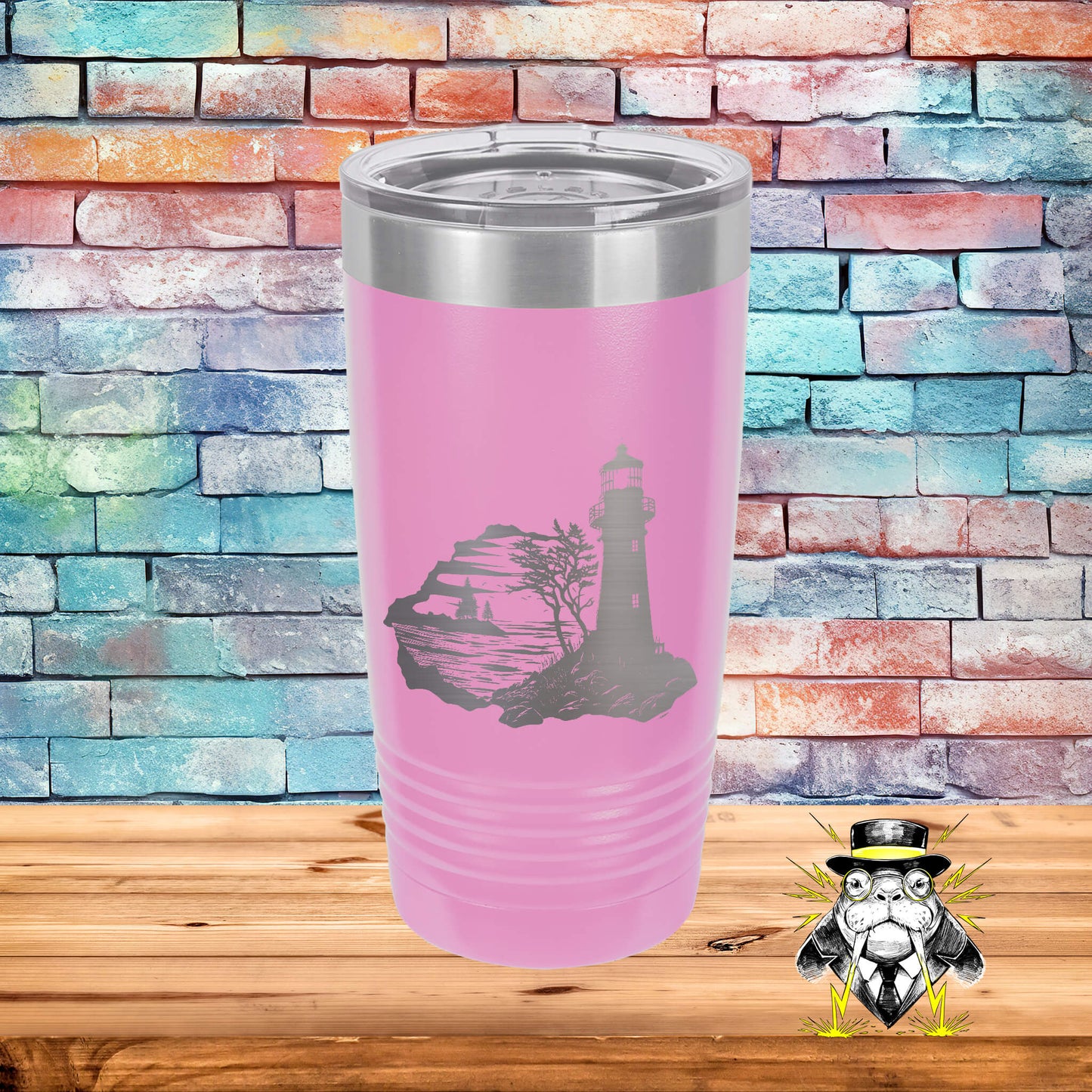 Lighthouse with Water Engraved Tumbler