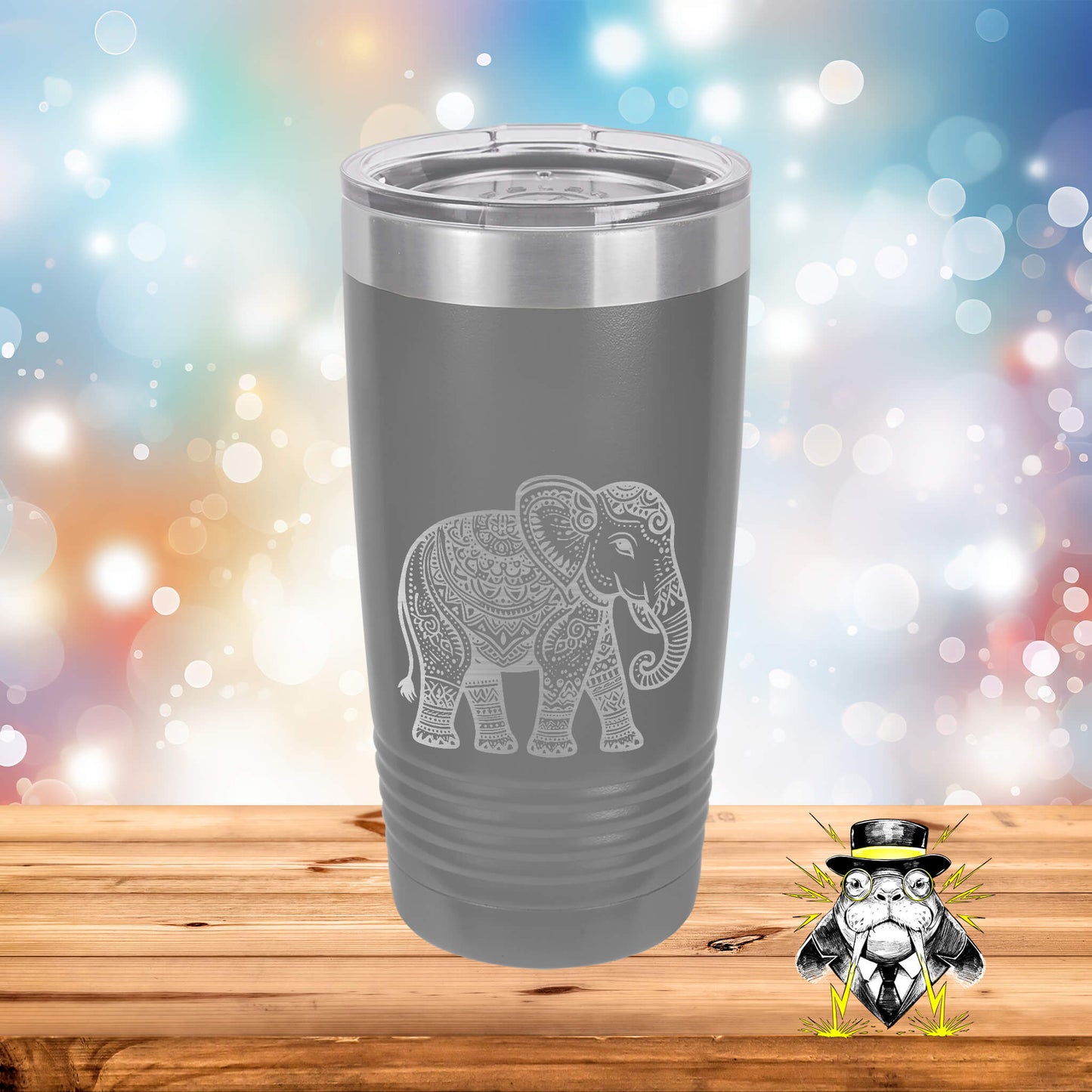 Boho Elephant Engraved Tumbler