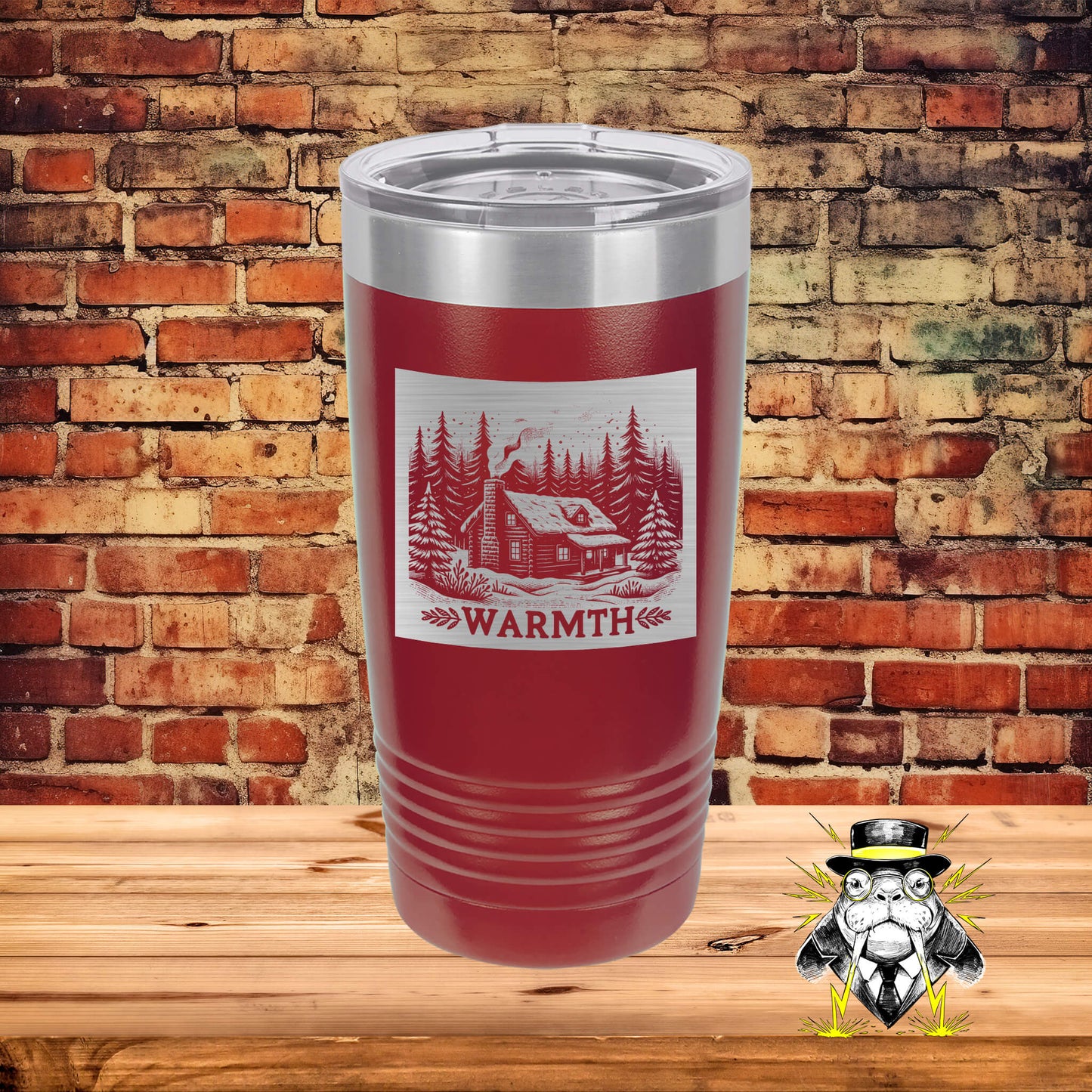 Cozy Winter Cabin Engraved Tumbler