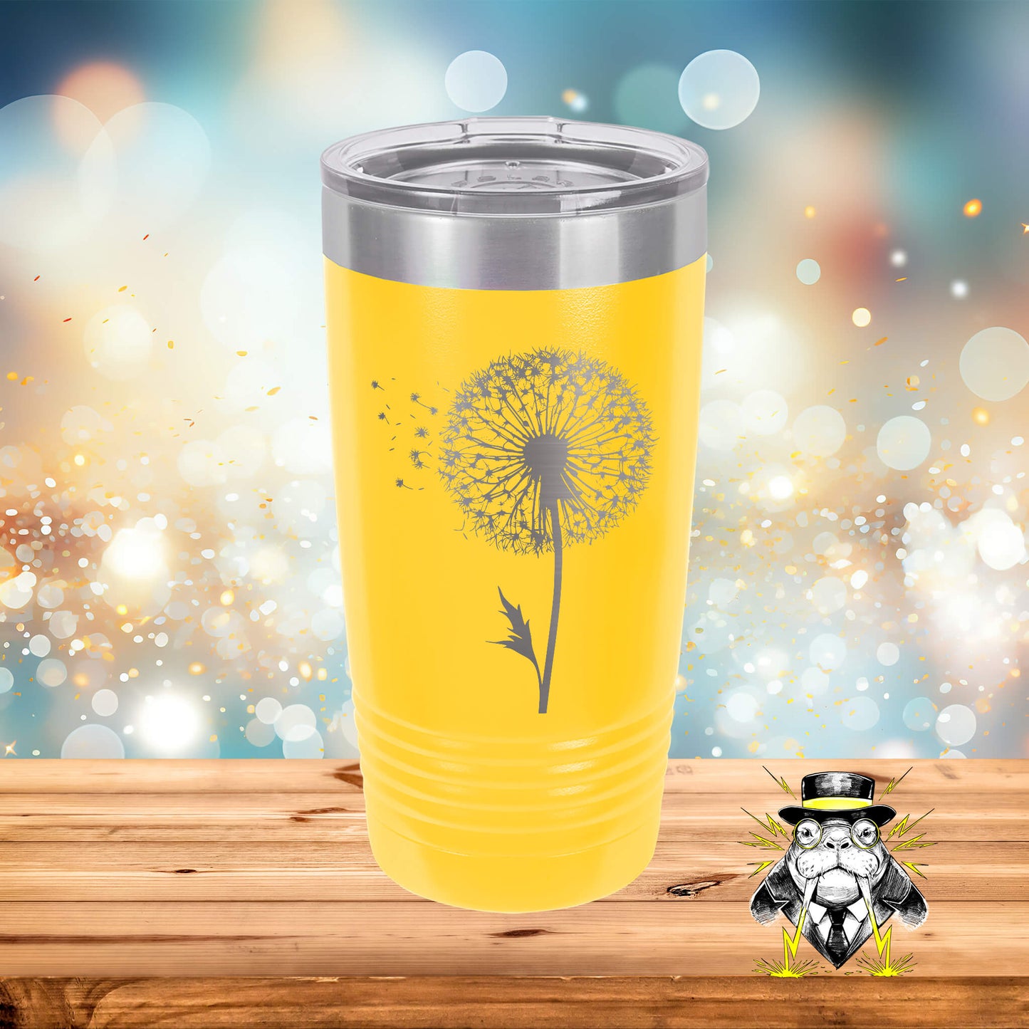 Dandelion Engraved Tumbler