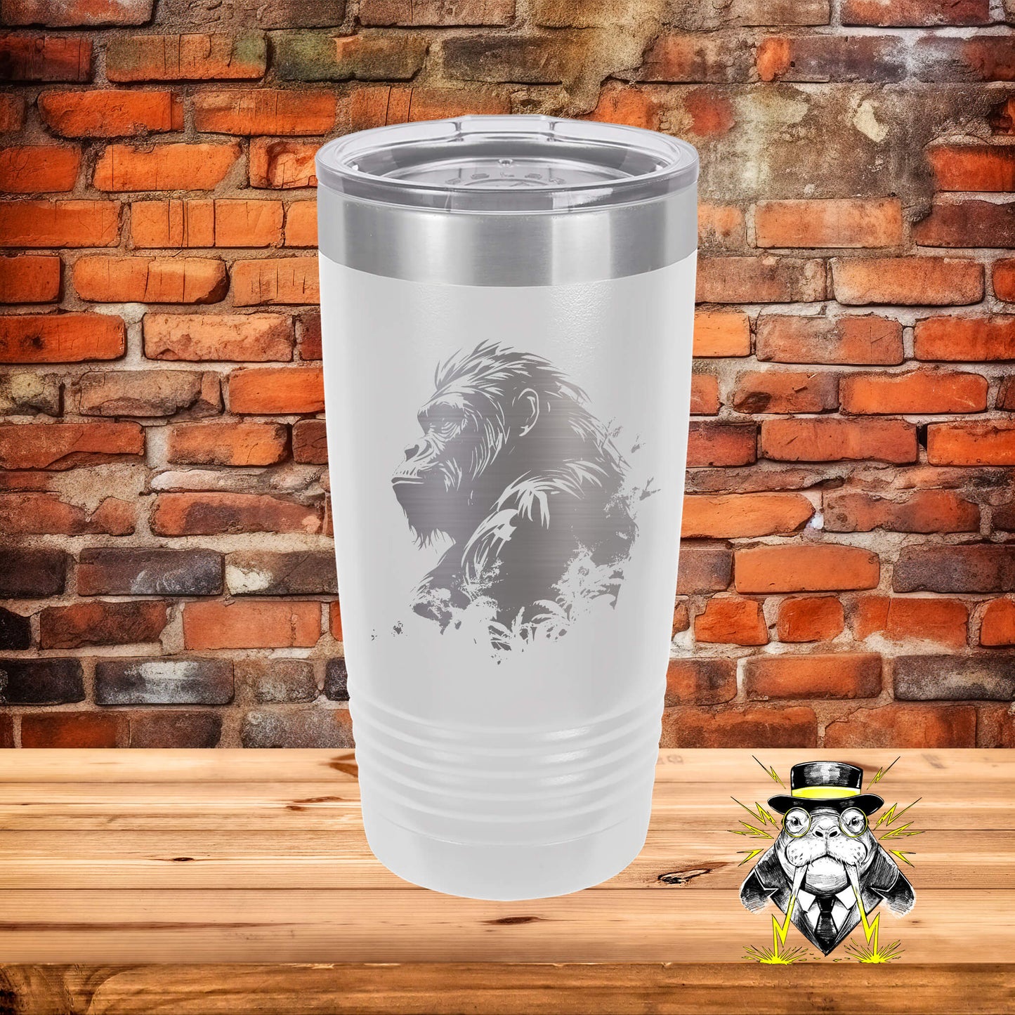Faded Gorilla Engraved Tumbler