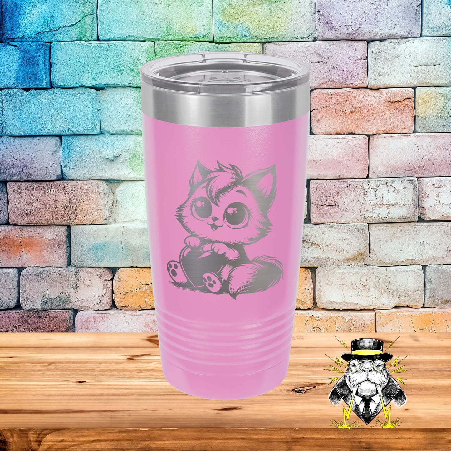 Loving Kitten Engraved Tumbler