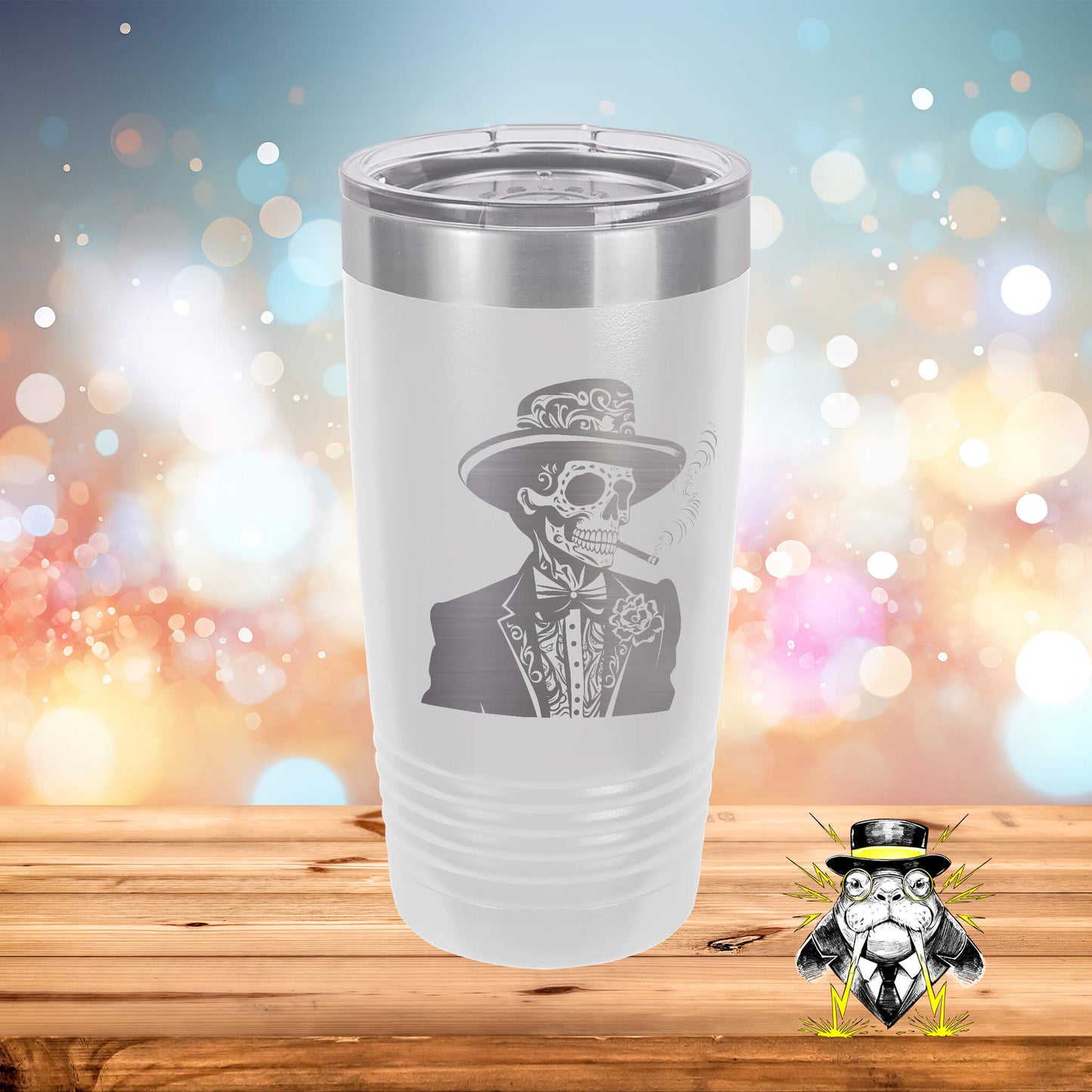 Day of the Dead Midnight Crooner Engraved Tumbler