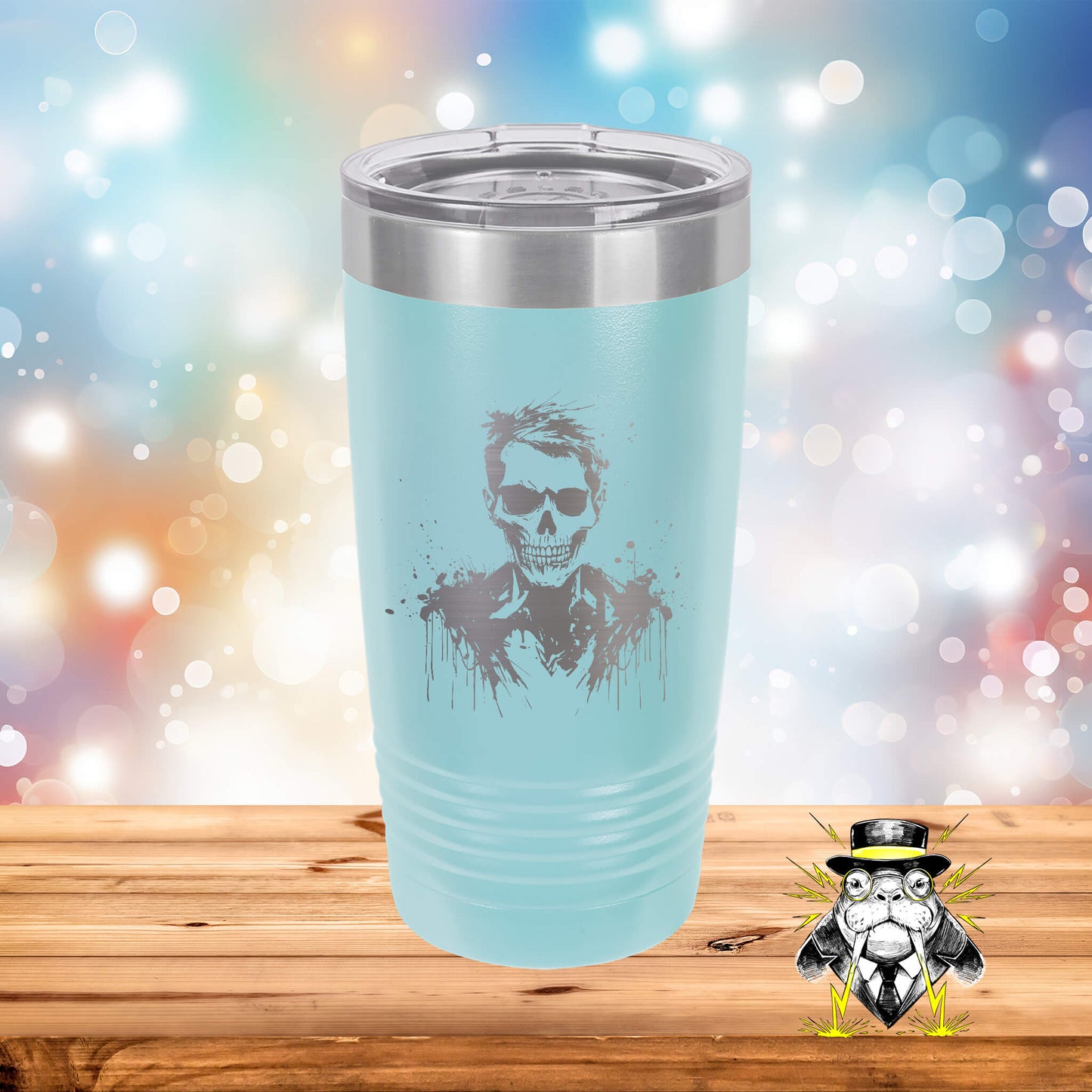 Halloween Skeleton Face Engraved Tumbler