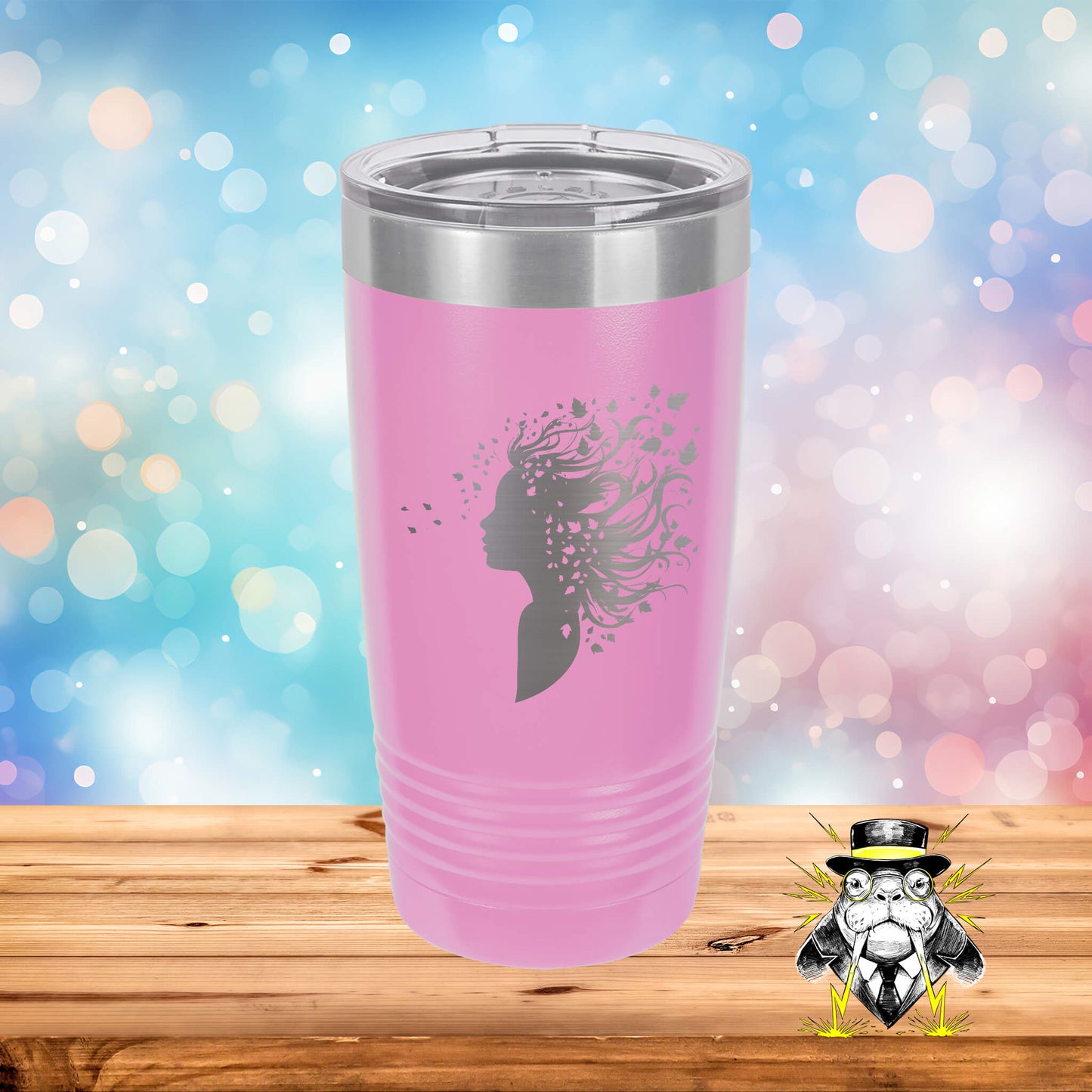 Abstract Woman Engraved Tumbler