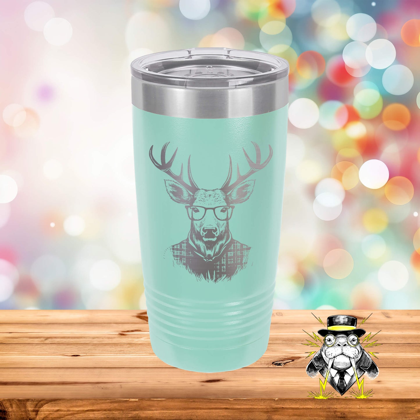 Hipster Deer Engraved Tumbler