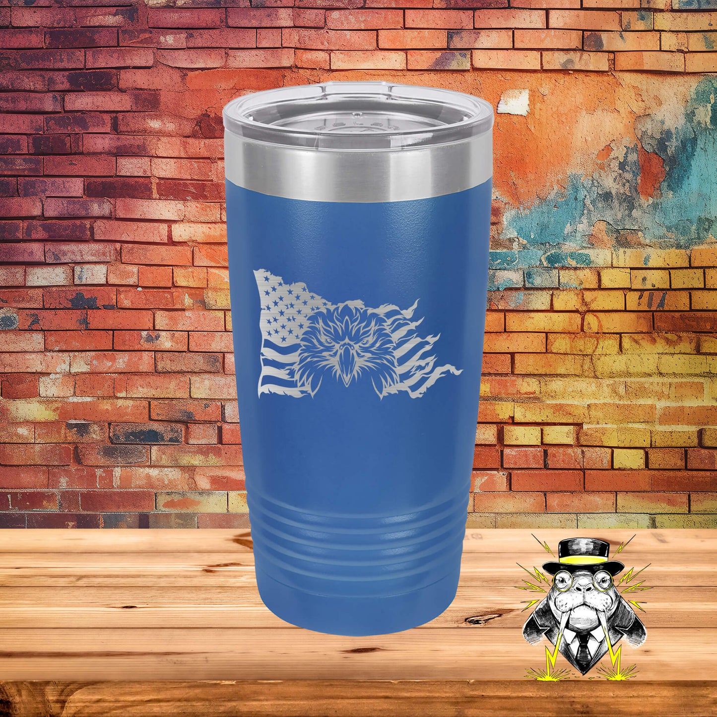 Eagle with USA Flag Engraved Tumbler