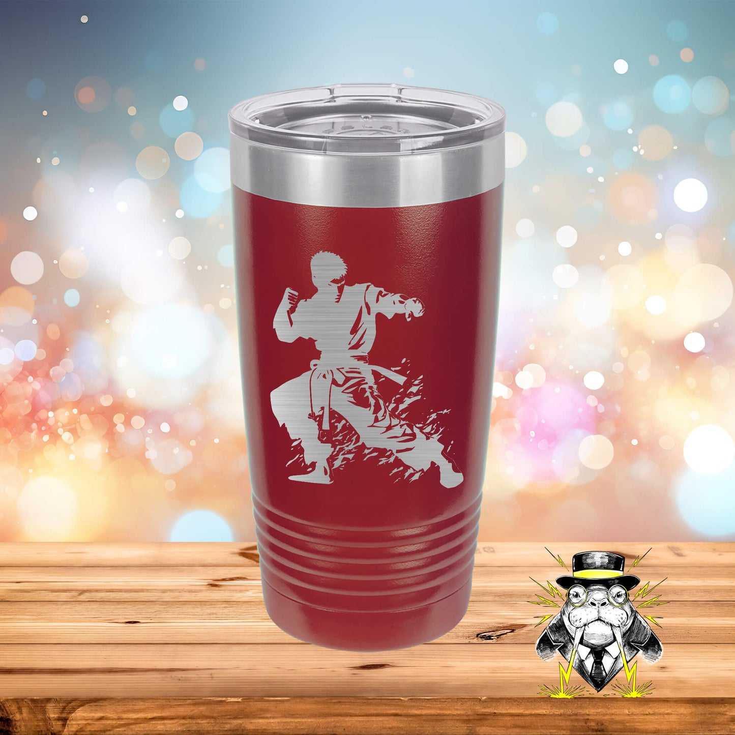 Karate Fighting Engraved Tumbler