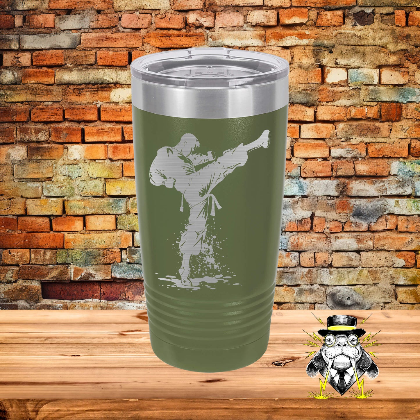 Martial Arts Kick Engraved Tumbler