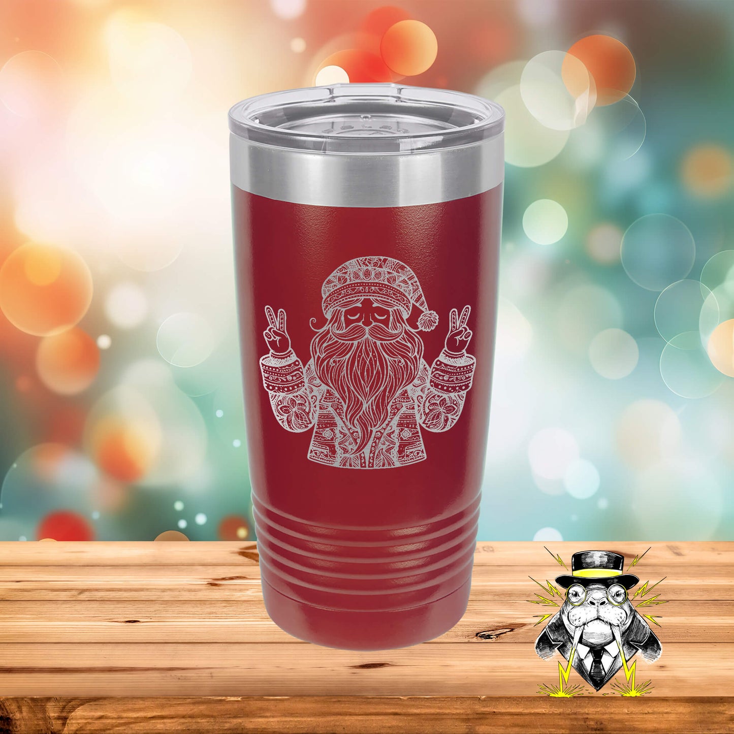 Peaceful Boho Santa Engraved Tumbler
